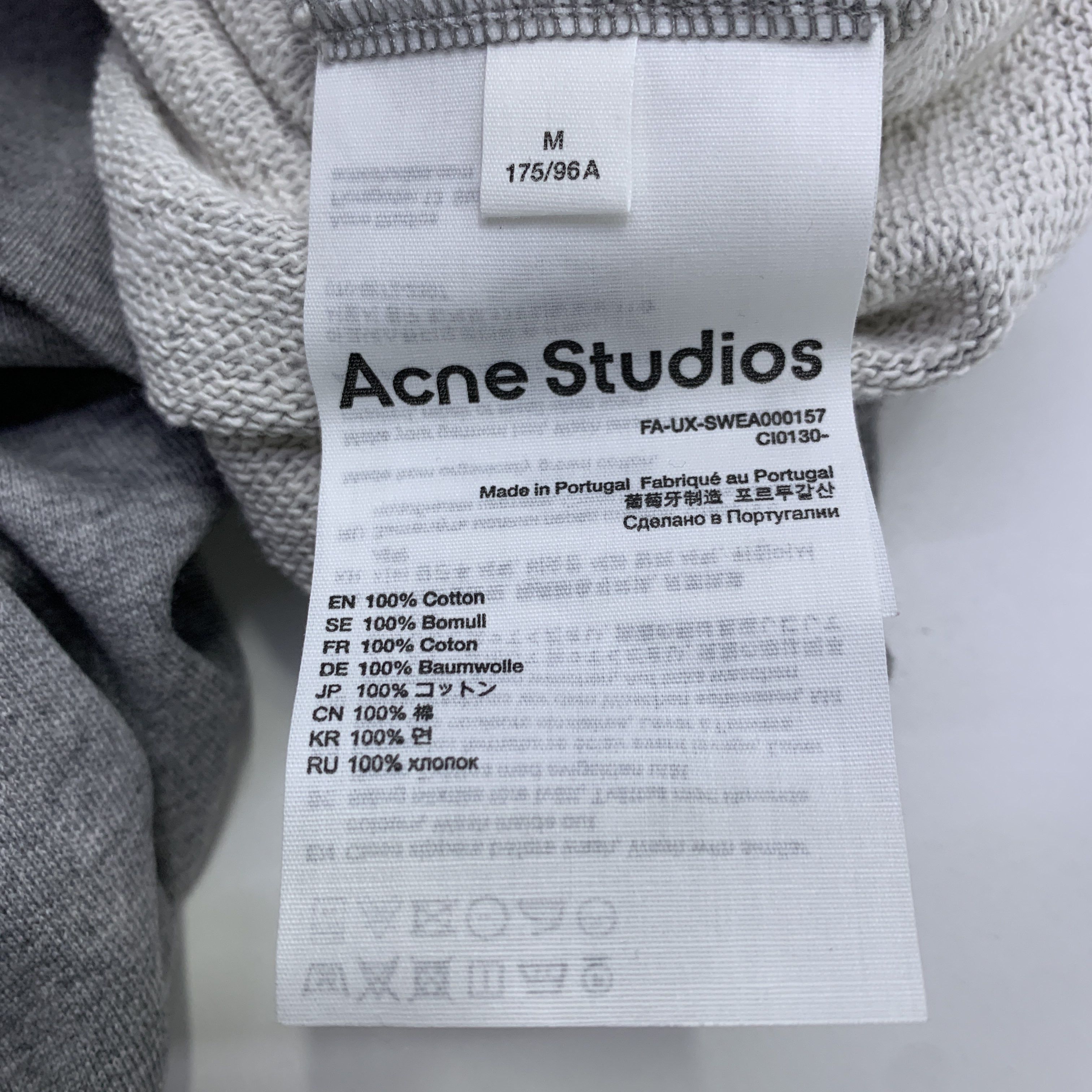 Acne Studios Acne Studios Gray Face Patch Zip-Up Hoodie Size M Size US M / EU 48-50 / 2 - 3 Thumbnail