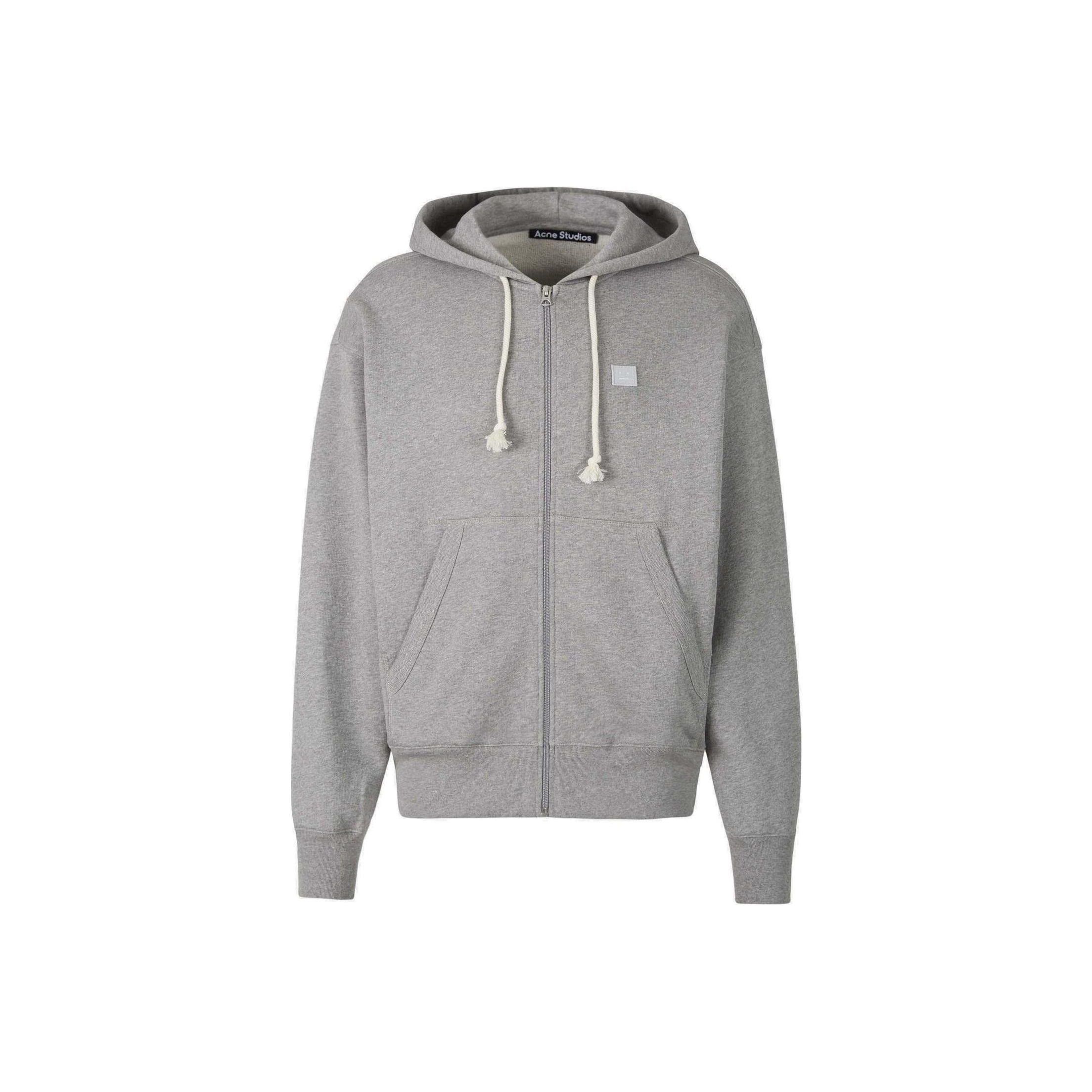 Acne Studios Acne Studios Gray Face Patch Zip-Up Hoodie Size M Size US M / EU 48-50 / 2 - 2 Thumbnail