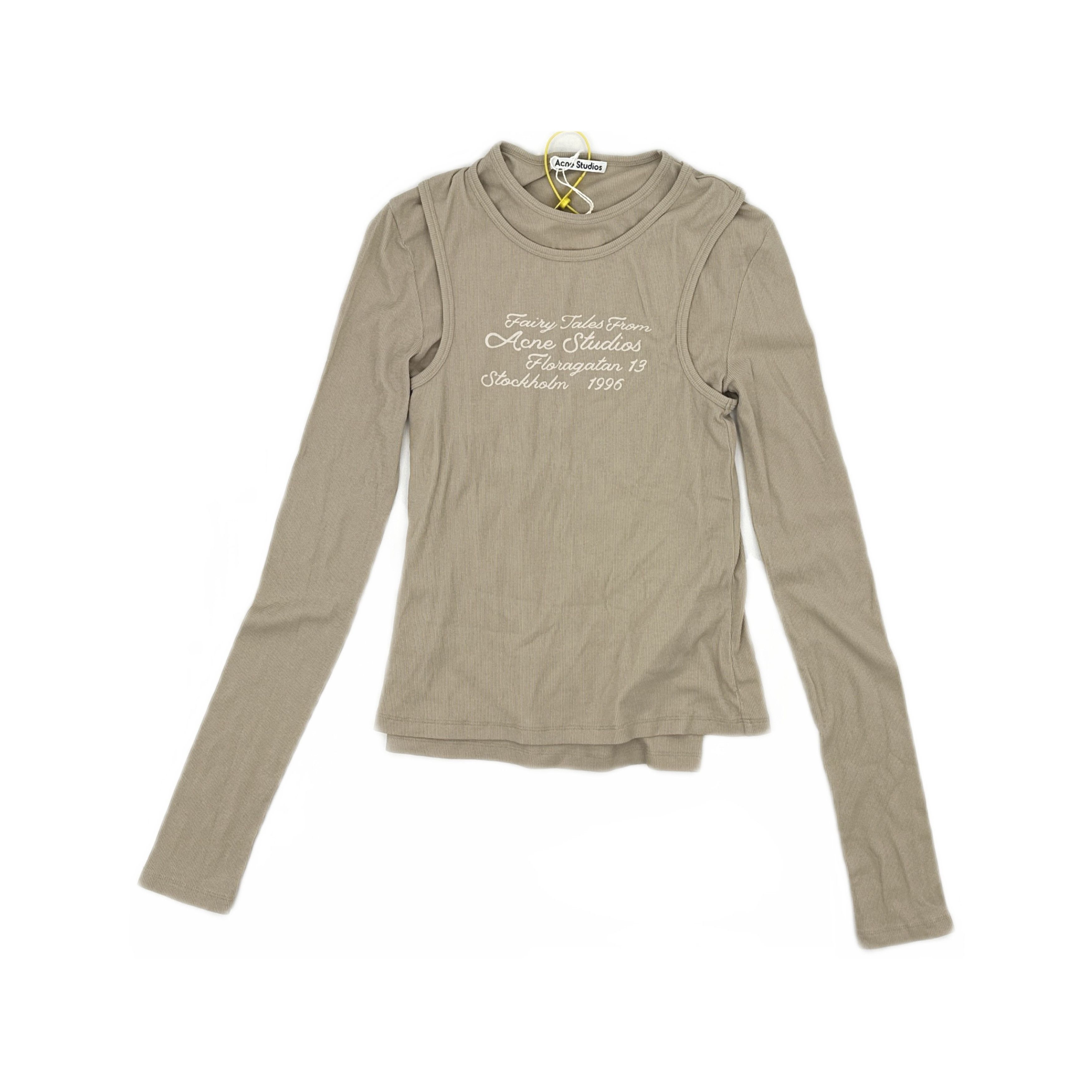 Acne Studios Acne Studios Logo Ribbed Long Sleeve T-Shirt XS Size XS / US 0-2 / IT 36-38 - 2 Thumbnail
