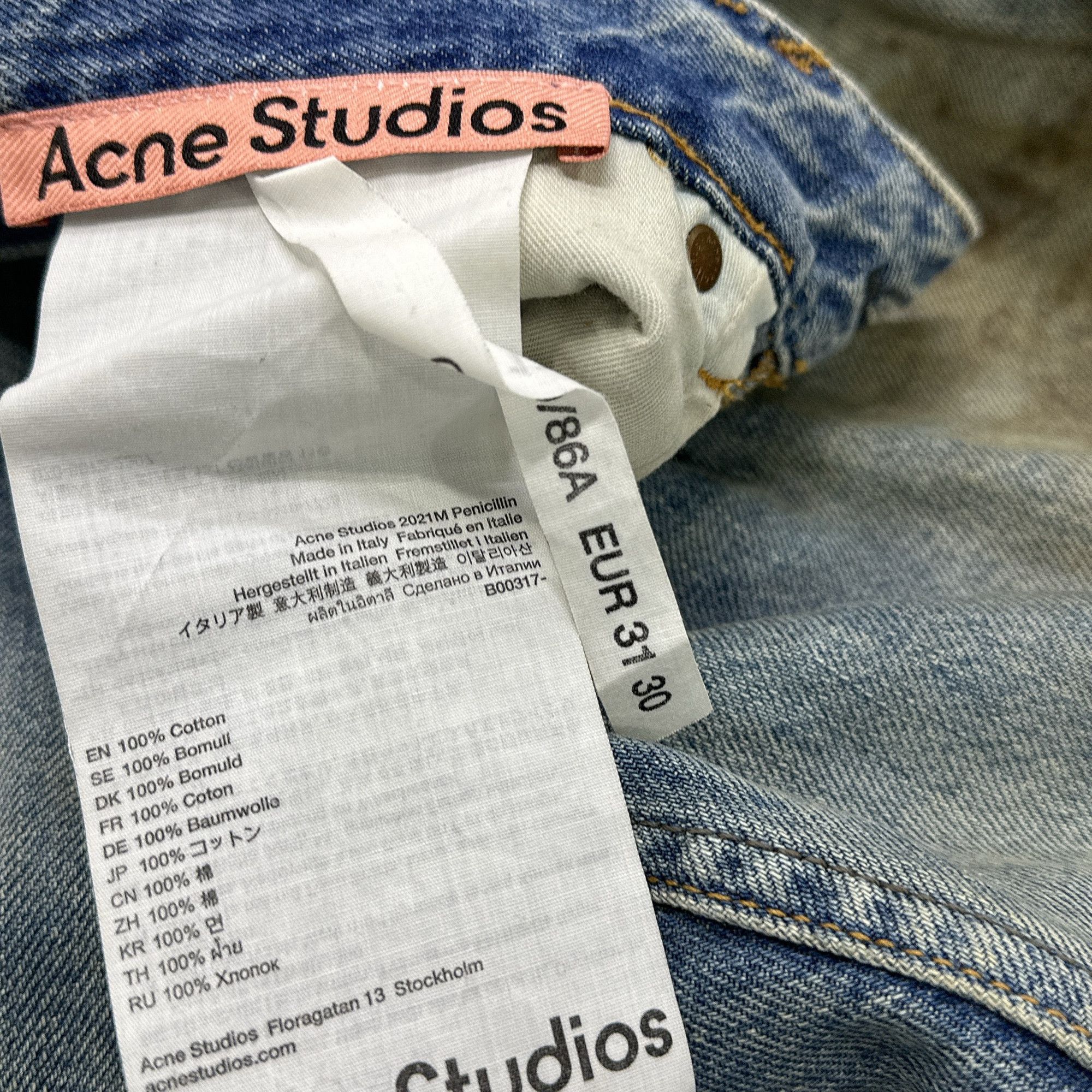 Acne Studios Acne Studios 2021M Penicillin Distressed Jeans 31 Size US 30 / EU 46 - 5 Thumbnail