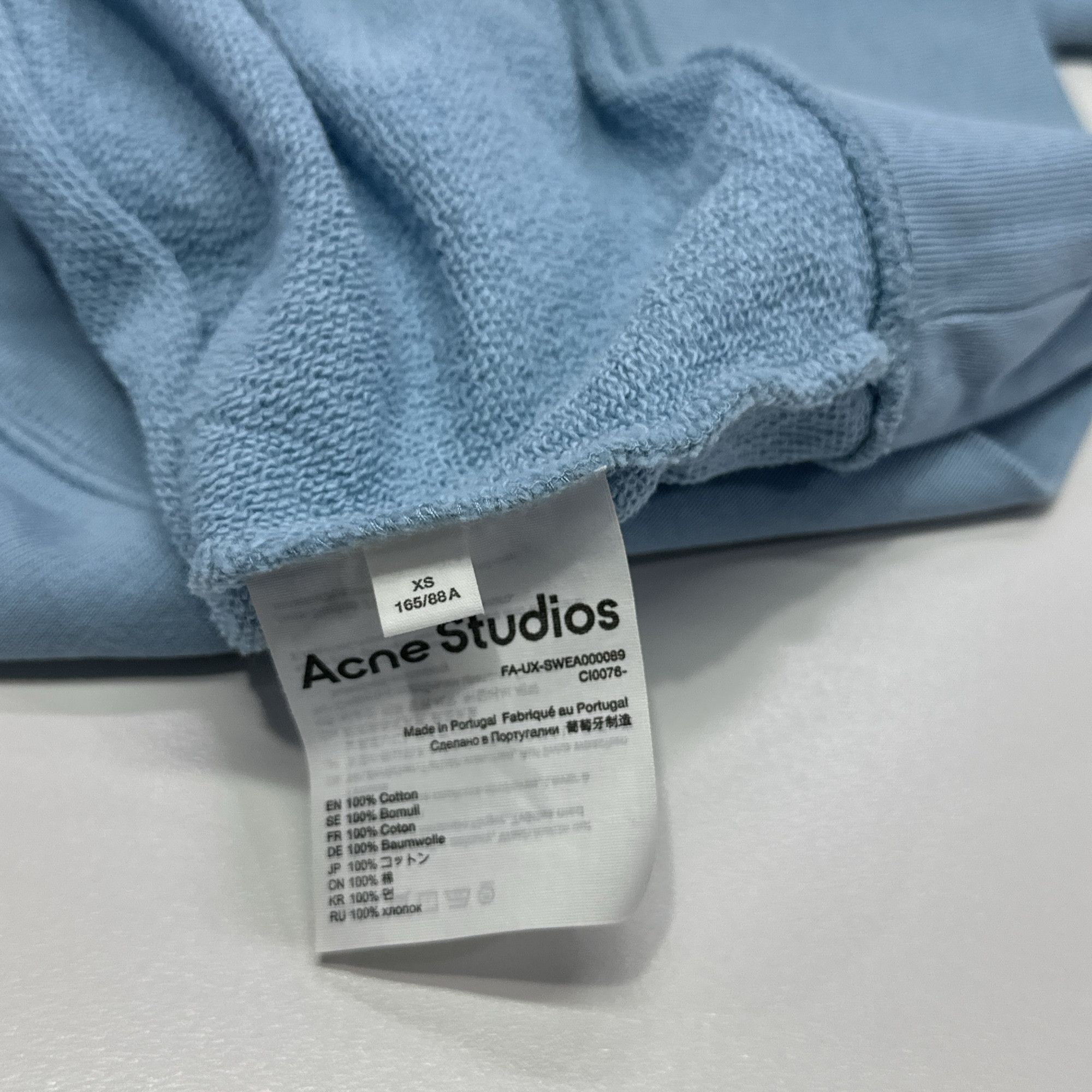 Acne Studios Acne Studios Face Logo Sweatshirt Light Blue XS Size US XS / EU 42 / 0 - 5 Thumbnail