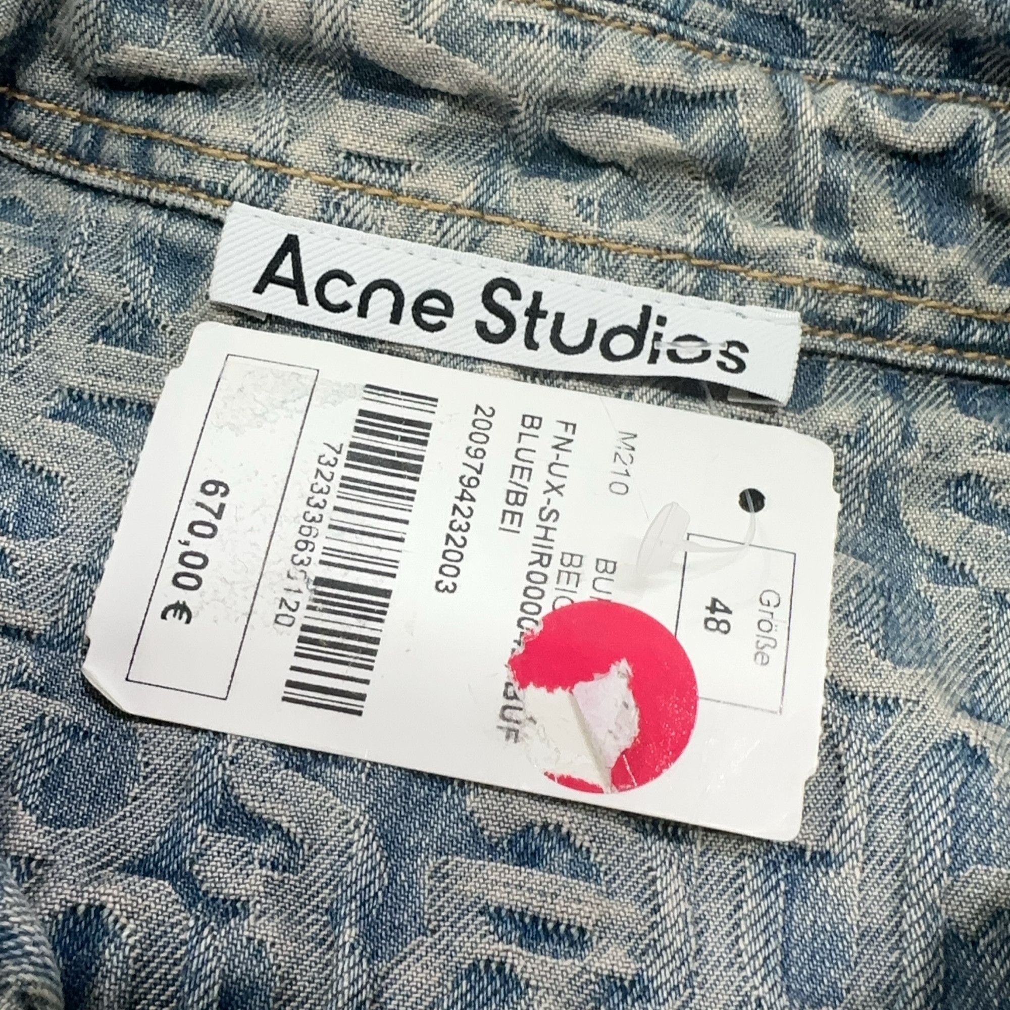 Acne Studios Acne Studios Monogram Denim Shirt Size 48 Size US M / EU 48-50 / 2 - 9 Thumbnail