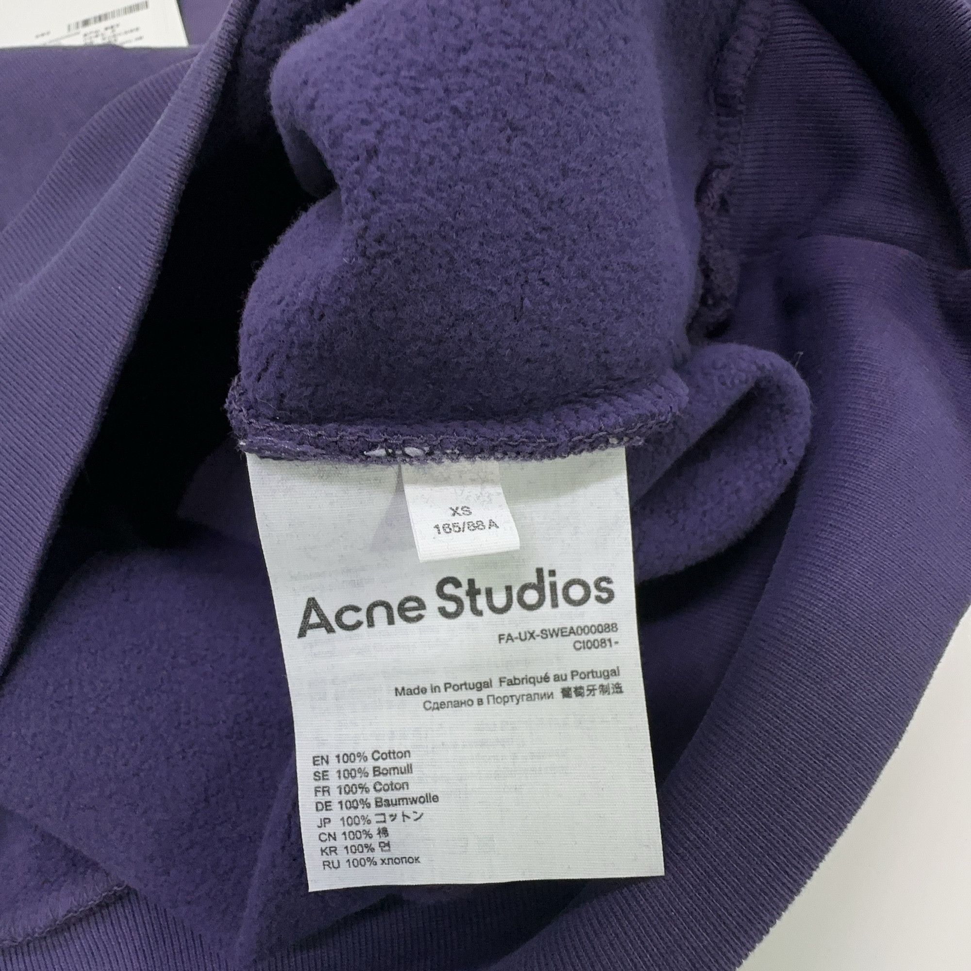 Acne Studios Acne Studios Purple Face Patch Sweatshirt XS Size US XS / EU 42 / 0 - 4 Thumbnail