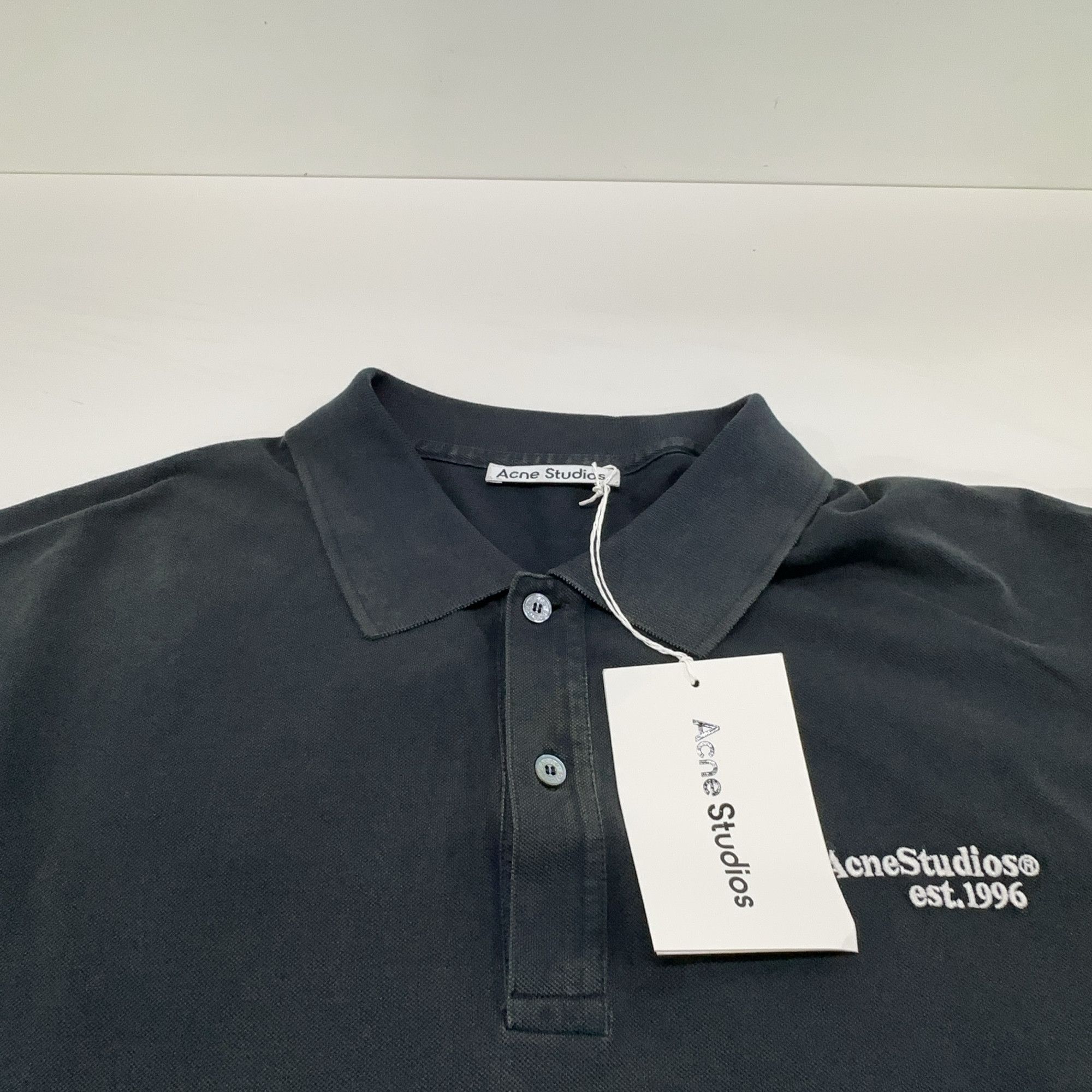 Acne Studios Acne Studios Washed Embroidered Logo Polo Shirt M Size US M / EU 48-50 / 2 - 10 Thumbnail