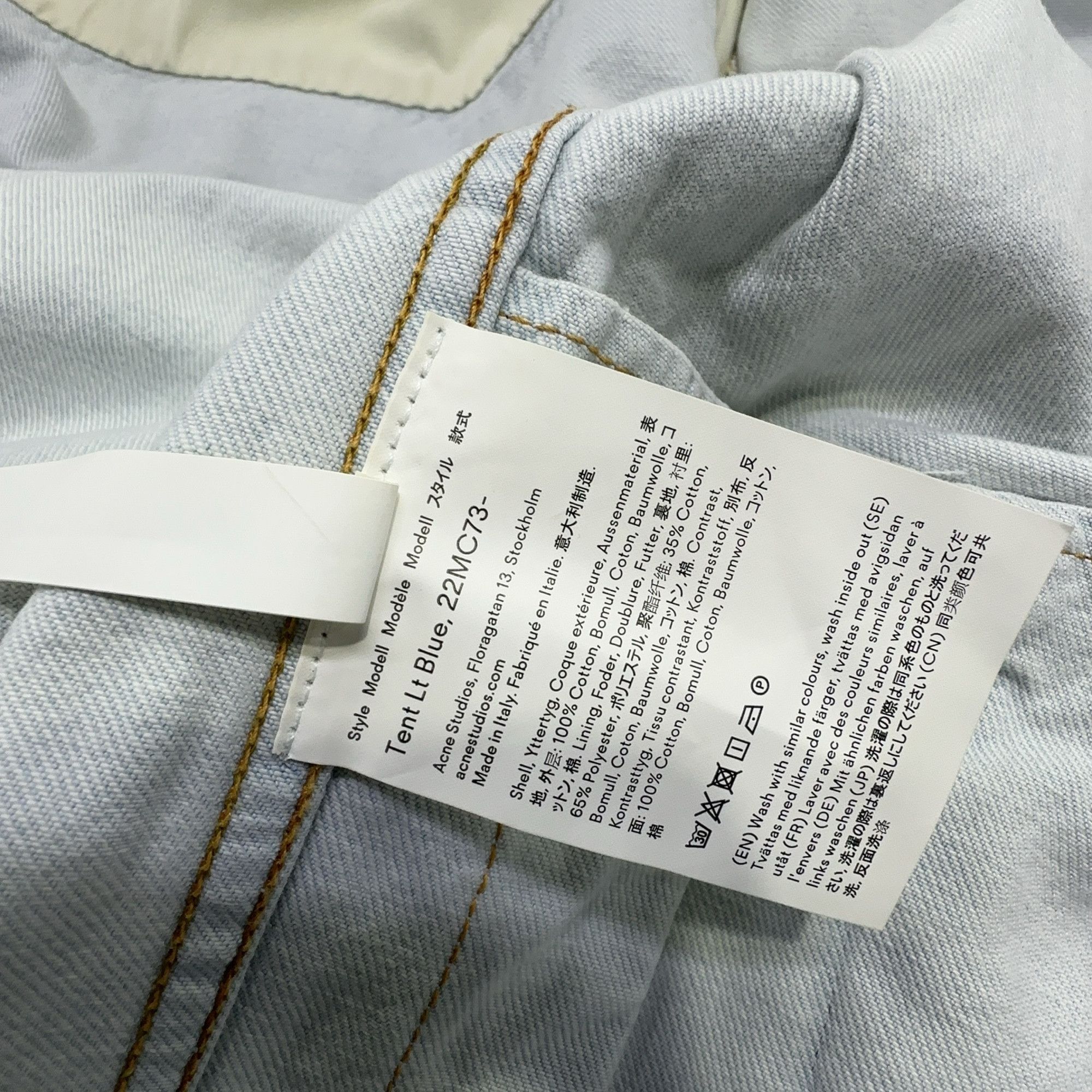 Acne Studios Acne Studios Light Blue Blå Konst Denim Jacket Size 50 Size US M / EU 48-50 / 2 - 6 Thumbnail