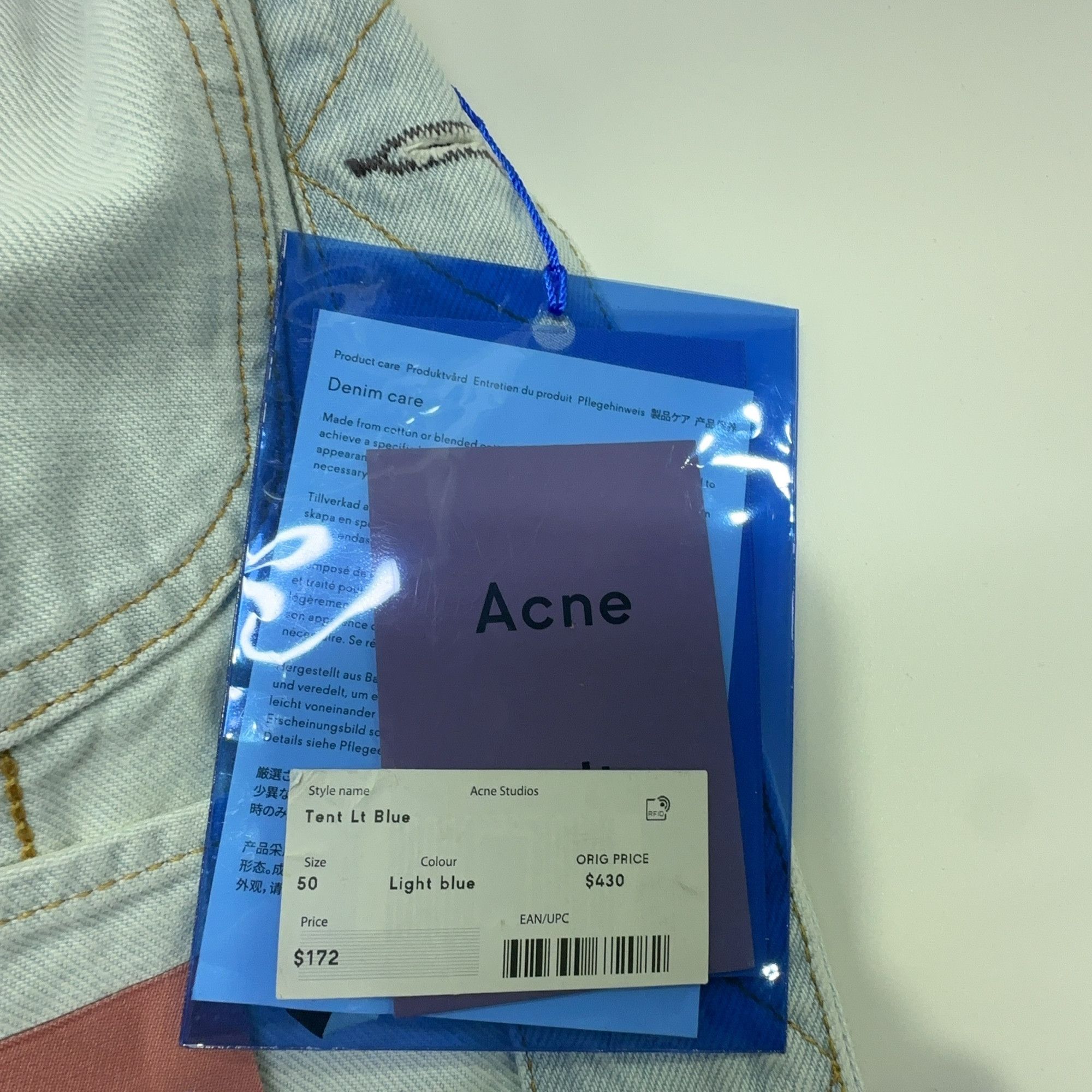 Acne Studios Acne Studios Light Blue Blå Konst Denim Jacket Size 50 Size US M / EU 48-50 / 2 - 8 Thumbnail