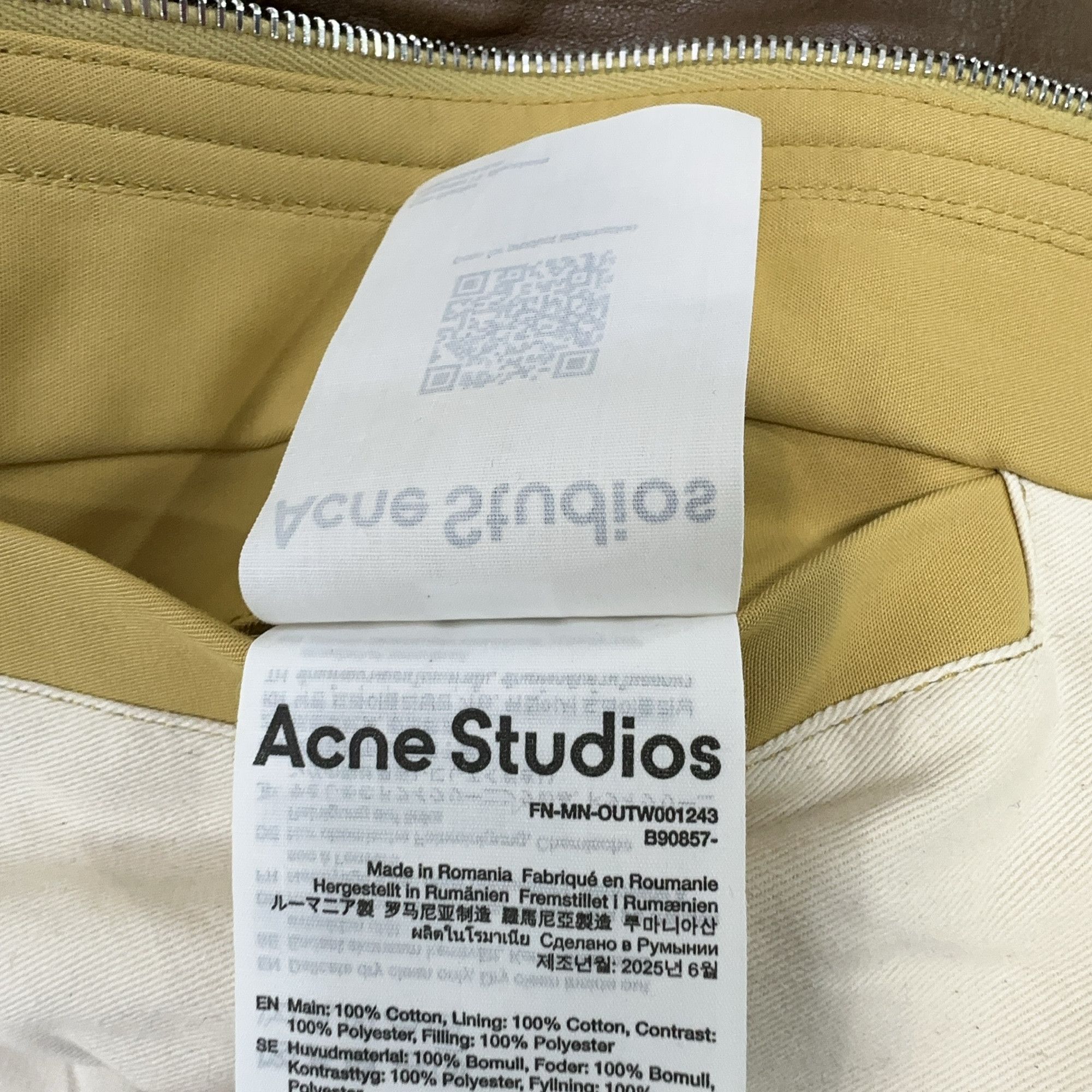Acne Studios Acne Studios Leather Trim Cotton Twill Jacket 50 Size US M / EU 48-50 / 2 - 8 Thumbnail