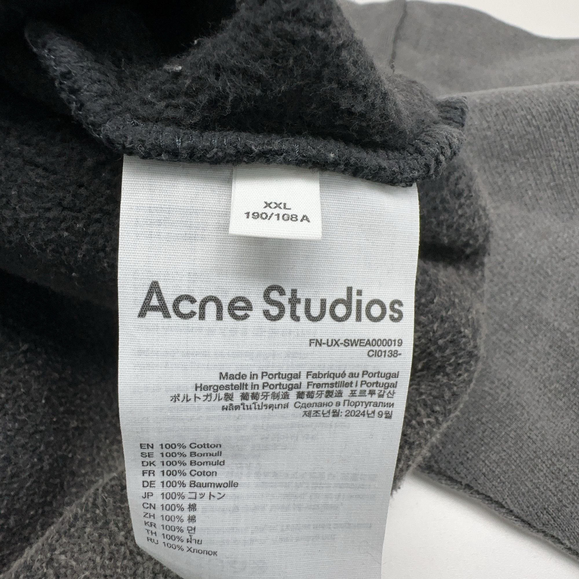 Acne Studios Acne Studios Faded Black Drawstring Hoodie XXL Size US XXL / EU 58 / 5 - 4 Thumbnail