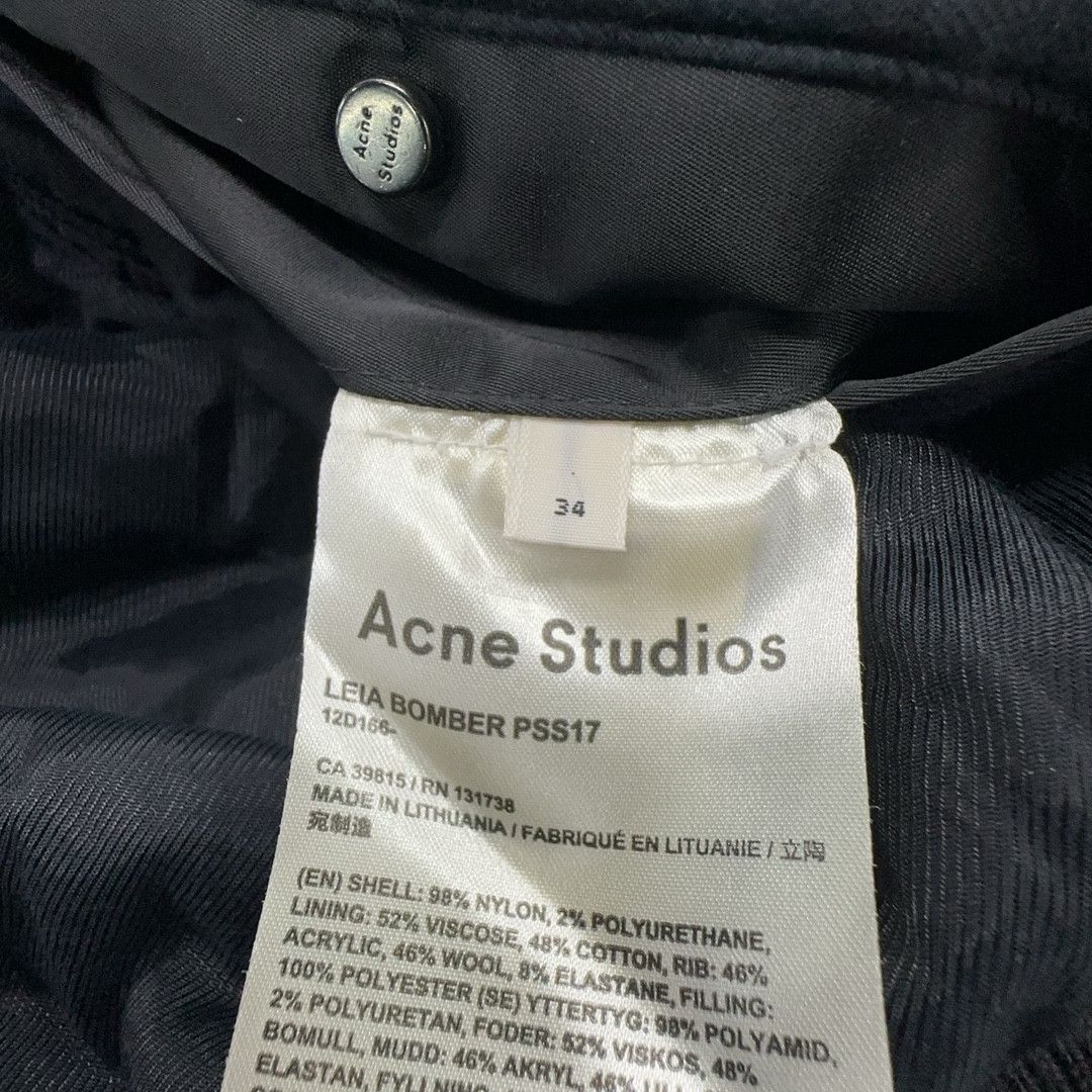 Acne Studios Acne Studios Black Leia Bomber Jacket FR 34 Size XS / US 0-2 / IT 36-38 - 4 Thumbnail