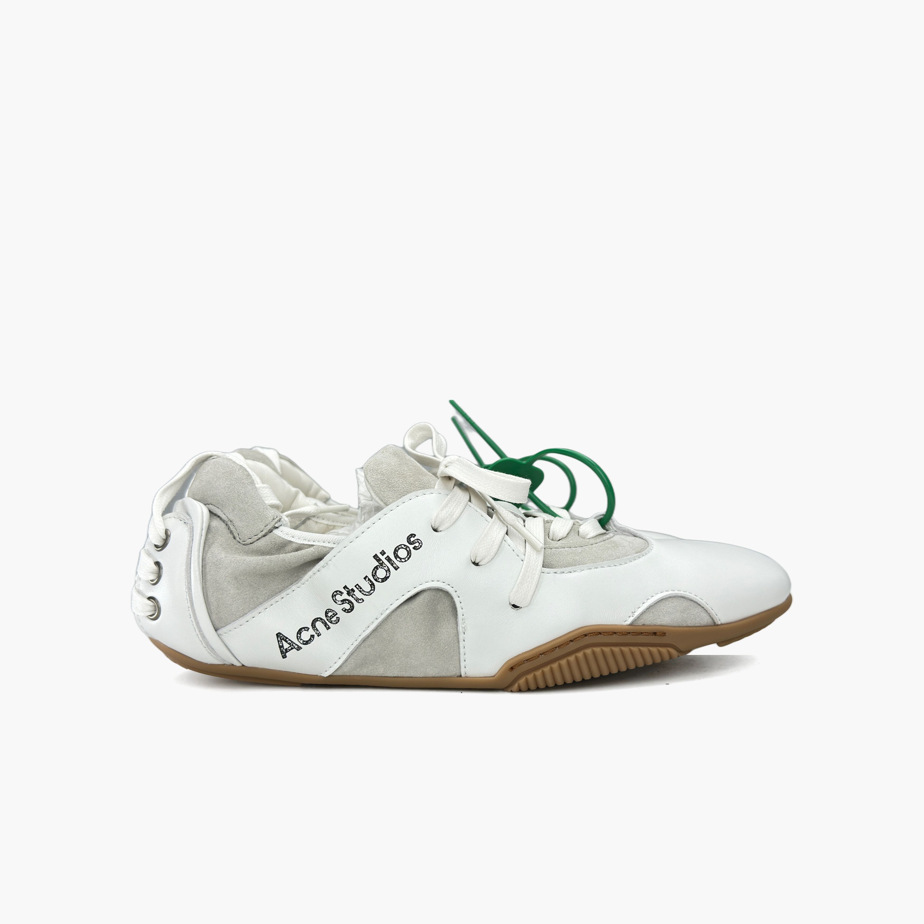 Acne Studios Acne Studios White Leather Ballet Low-Top Sneakers 40 Size US 7 / EU 40 - 5 Thumbnail