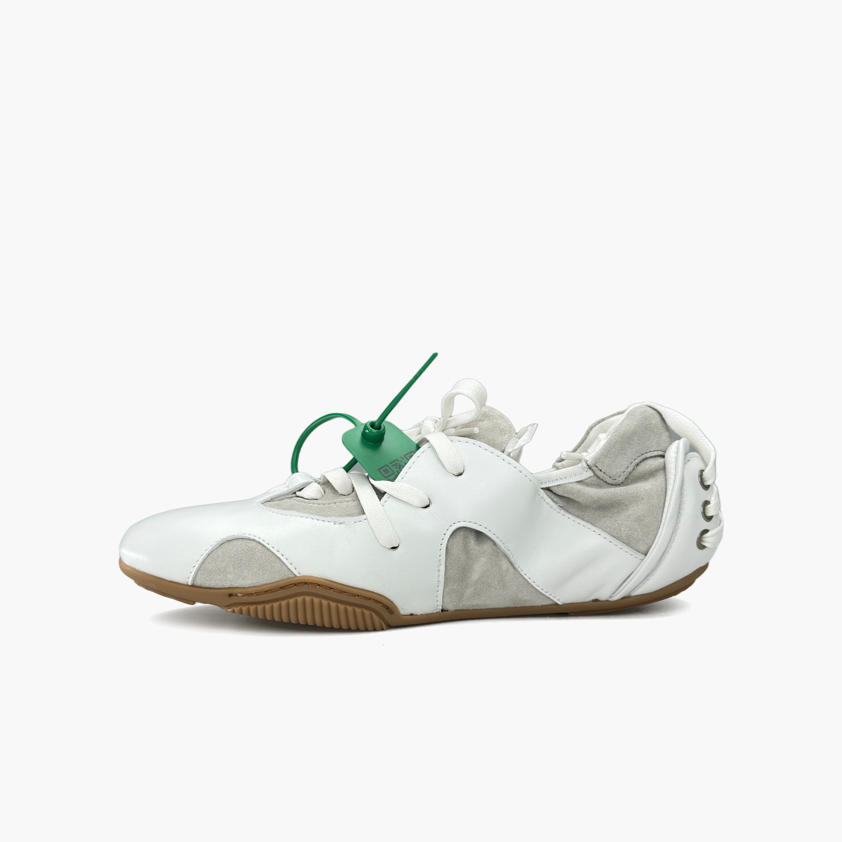 Acne Studios Acne Studios White Leather Ballet Low-Top Sneakers 40 Size US 7 / EU 40 - 4 Thumbnail