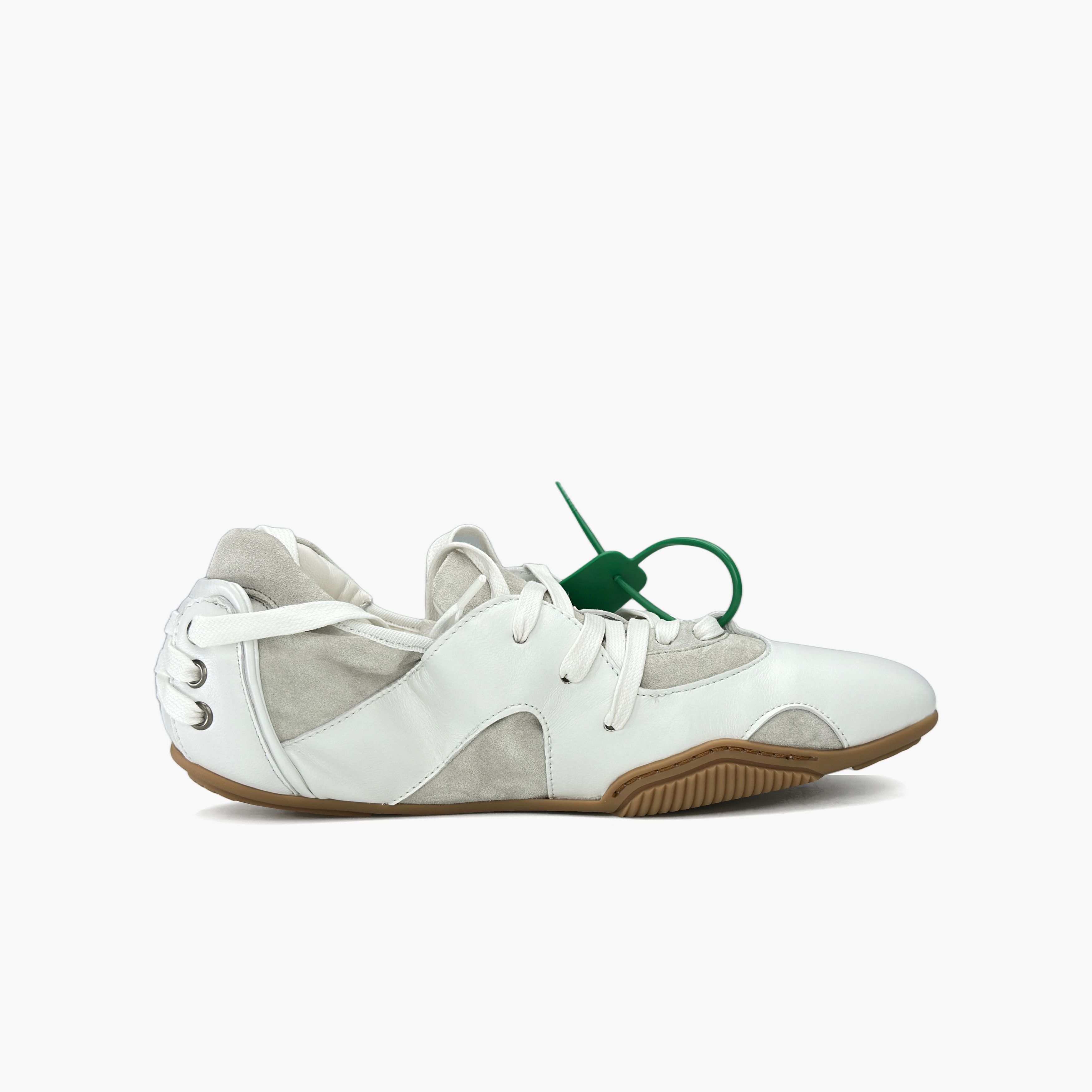 Acne Studios Acne Studios White Leather Ballet Low-Top Sneakers 40 Size US 7 / EU 40 - 3 Thumbnail