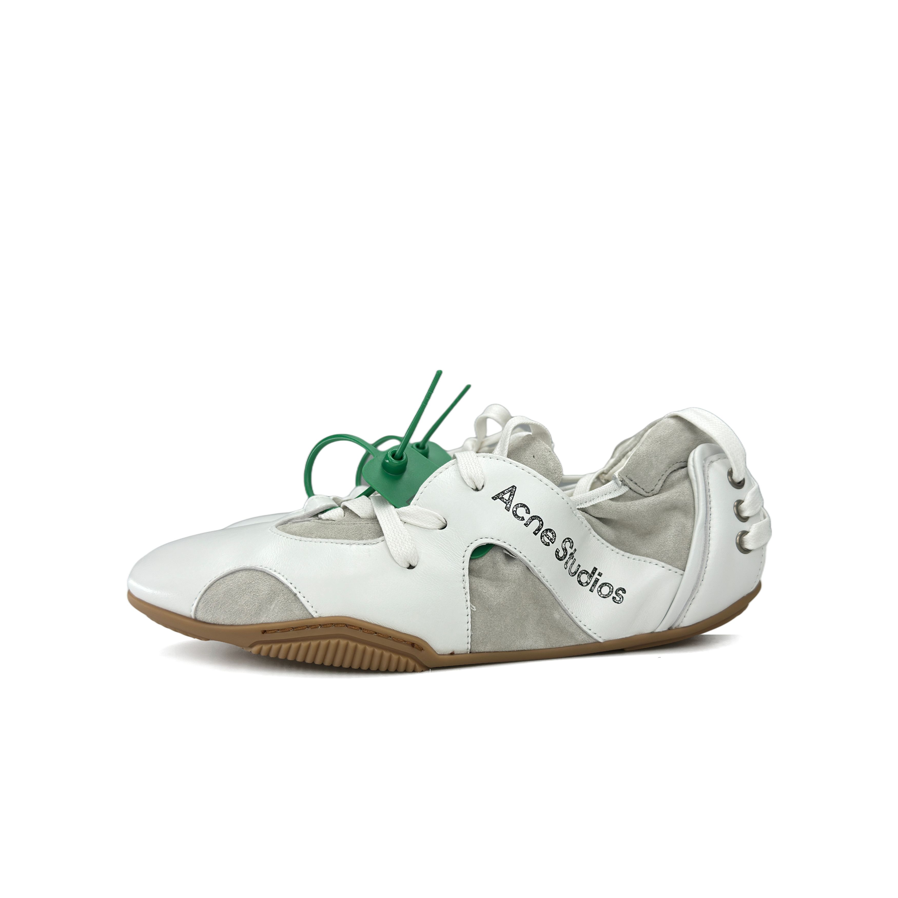 Acne Studios Acne Studios White Leather Ballet Low-Top Sneakers 40 Size US 7 / EU 40 - 2 Thumbnail