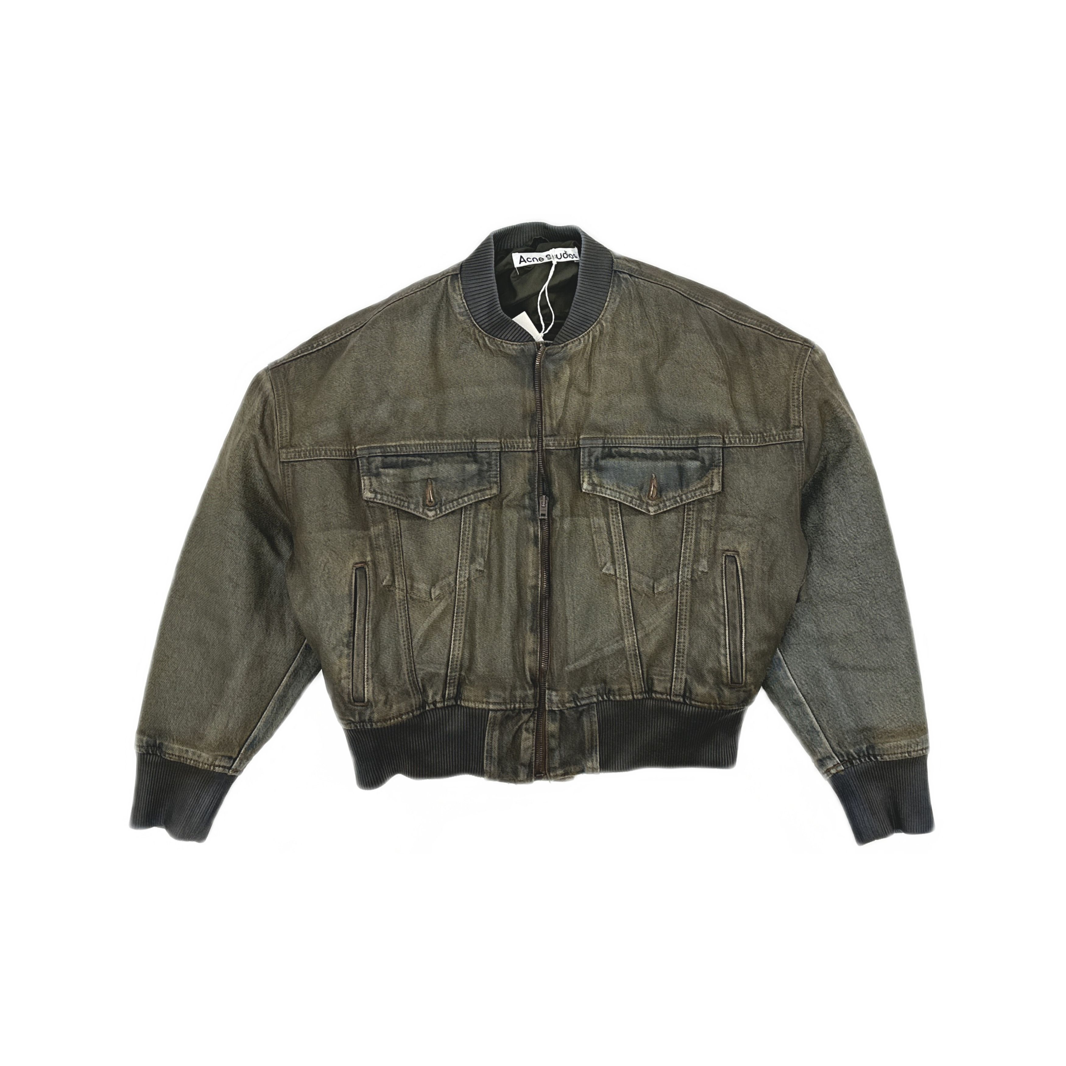 Acne Studios Acne Studios Brown Coated Denim Bomber Jacket 34 Size XXS / US 00 / IT 34 - 2 Thumbnail
