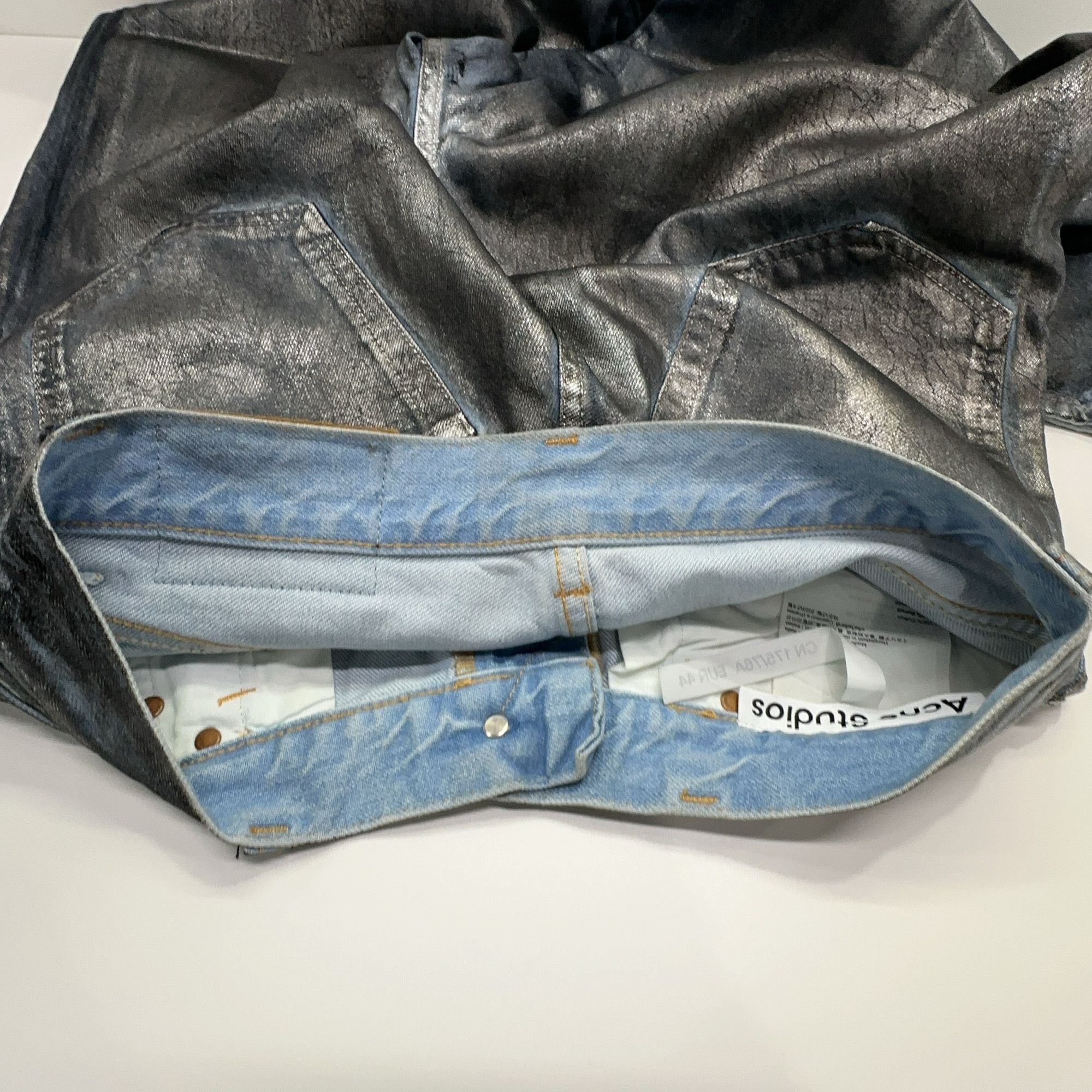 Acne Studios Acne Studios 2023M Silver Foil Baggy Jeans 44 Size US 28 / EU 44 - 6 Thumbnail