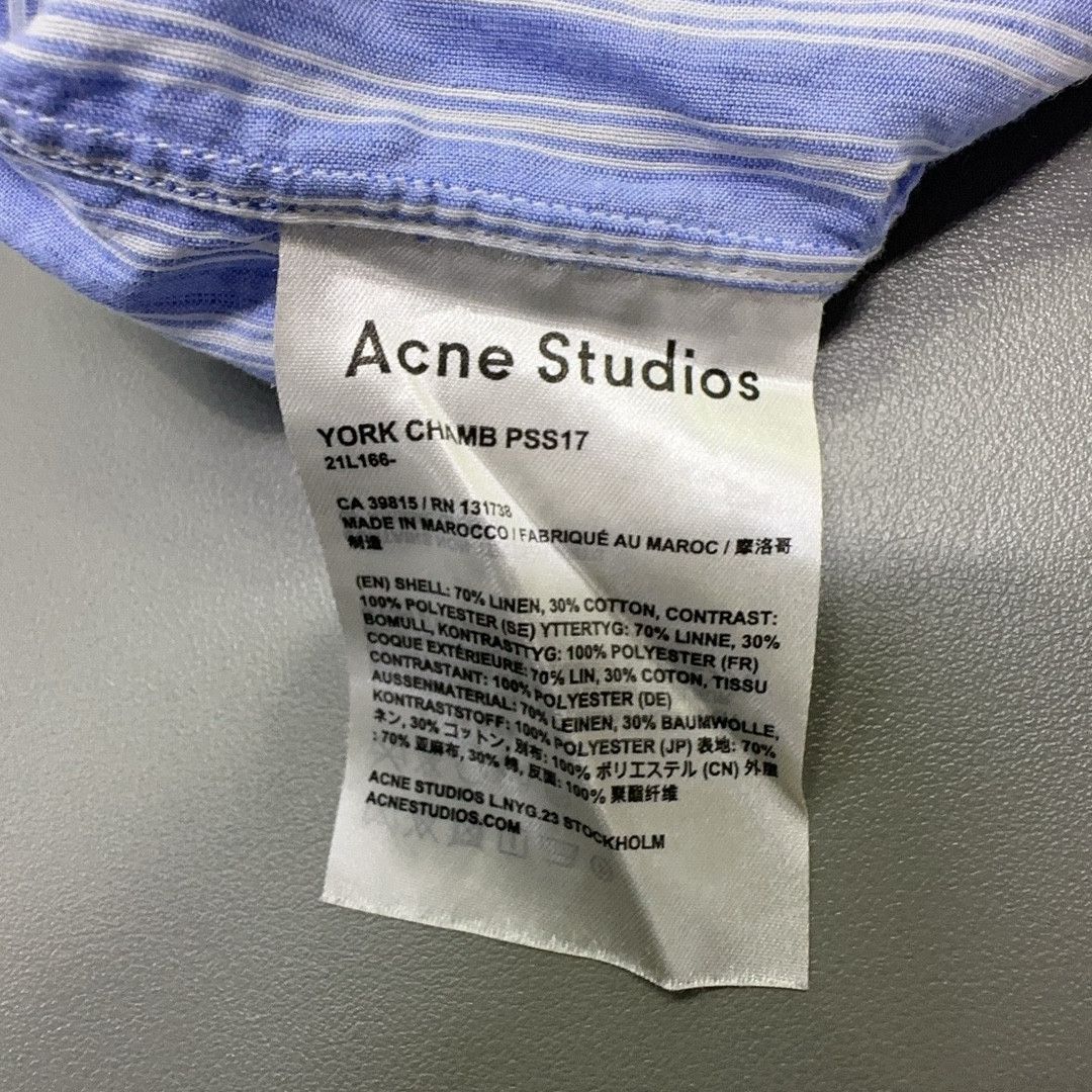 Acne Studios Acne Studios Striped Linen Cotton Shirt Size 52 Size US L / EU 52-54 / 3 - 5 Thumbnail