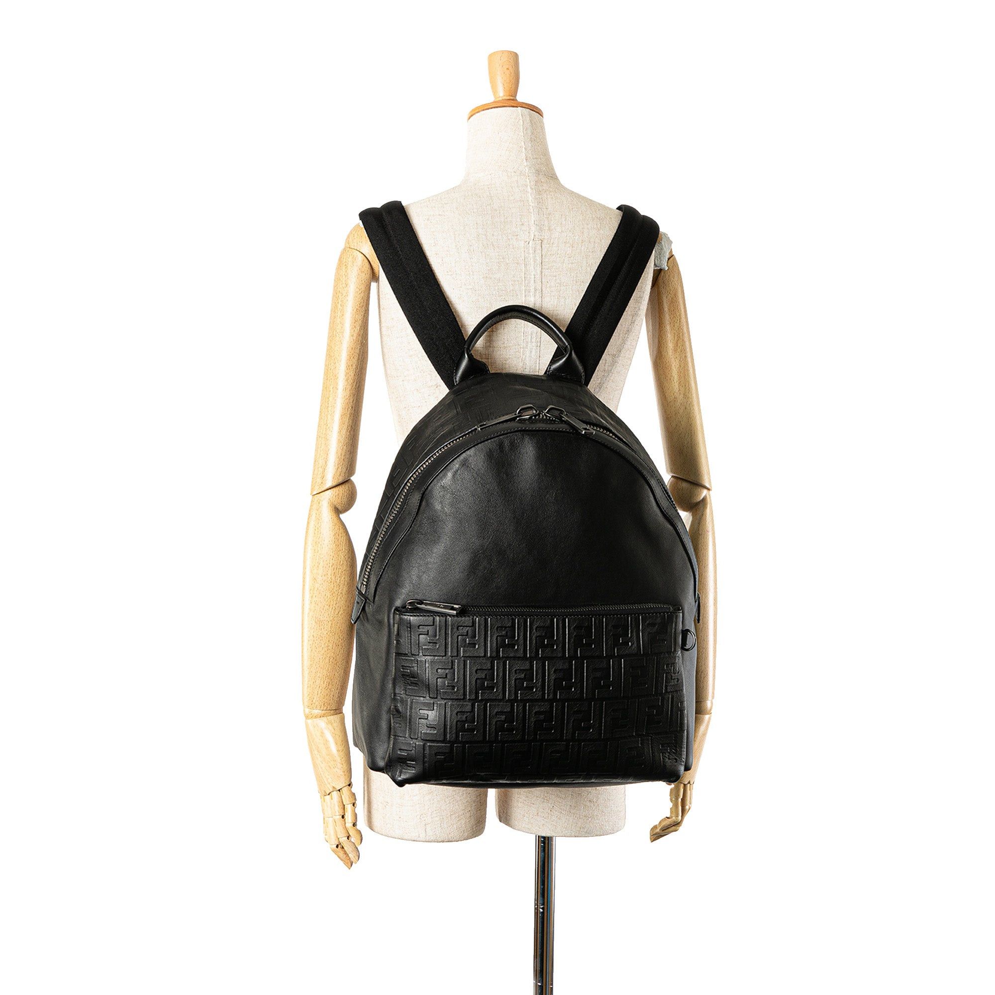 Fendi Vitello Grace Zucca Embossed Leather Backpack Size ONE SIZE - 7 Thumbnail