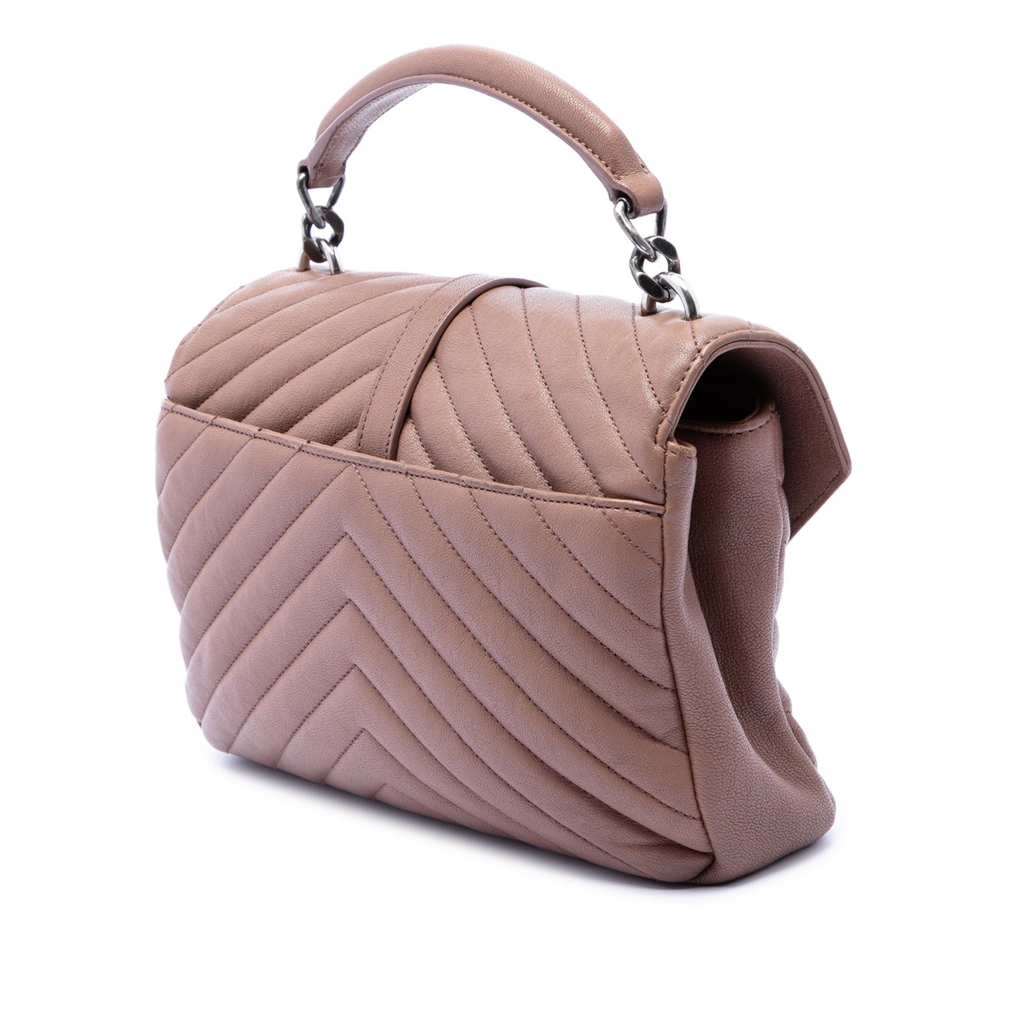 Saint Laurent Paris Medium Chevron Sheepskin Monogram College Satchel Size ONE SIZE - 2 Thumbnail