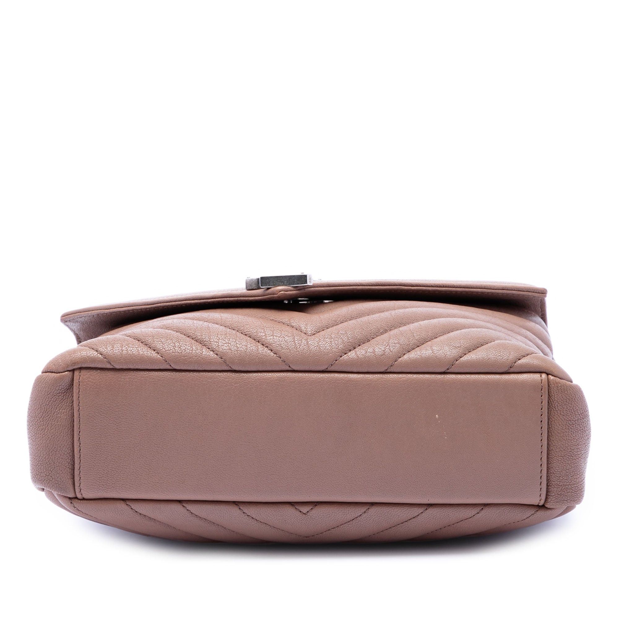 Saint Laurent Paris Medium Chevron Sheepskin Monogram College Satchel Size ONE SIZE - 3 Thumbnail