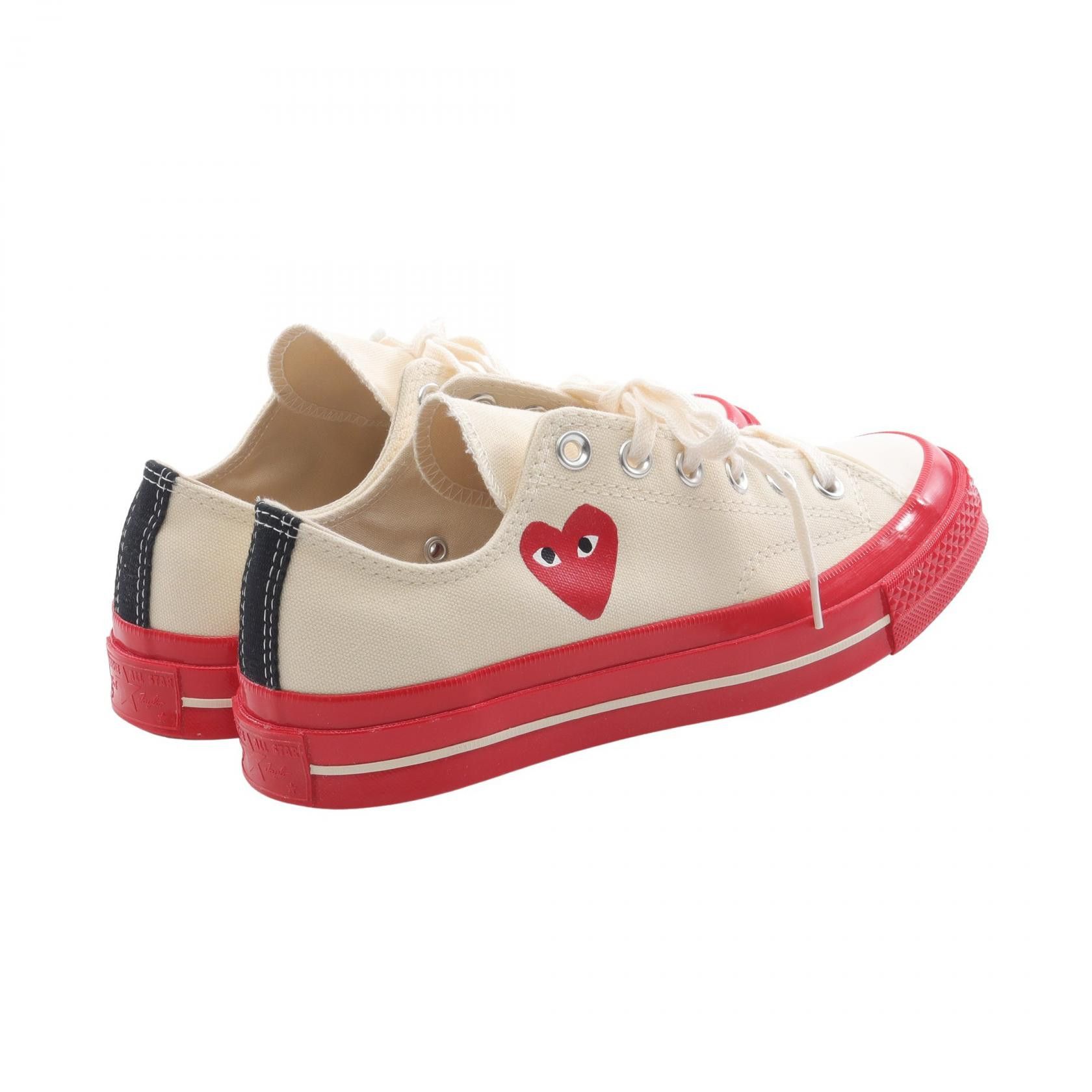 Comme des Garcons Comme des Garcons Comme des Garcons Play Comme des Garcons Converse Canvas Sneakers Textile Shoes AZ-K123-001-211 DUTY FREE for USA Size ONE SIZE - 2 Thumbnail