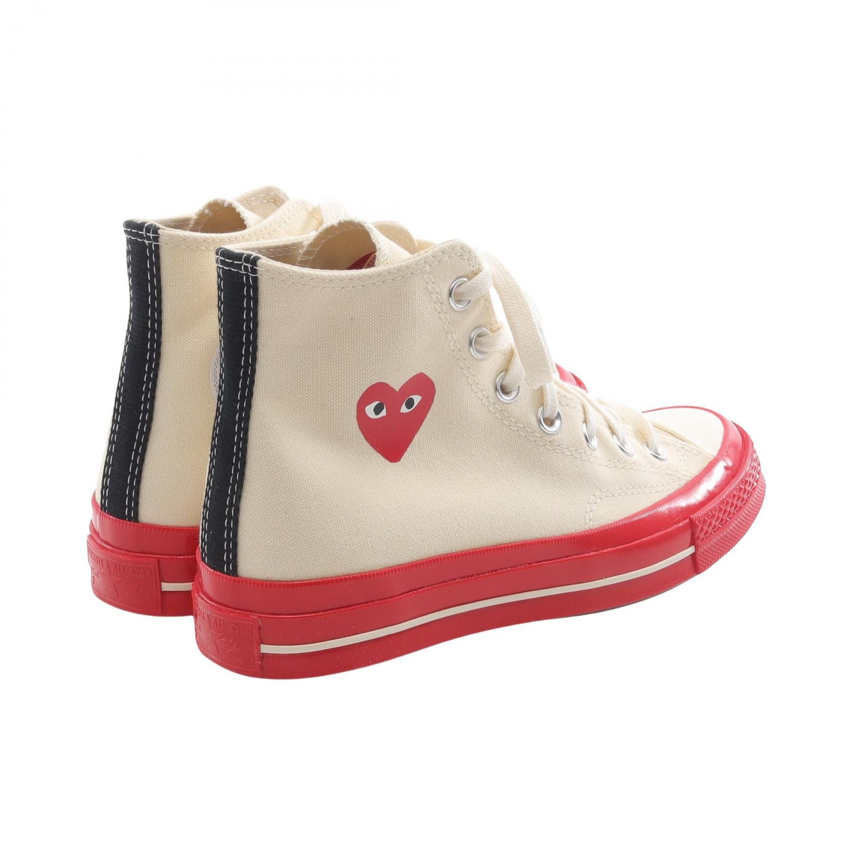 Comme des Garcons Comme des Garcons PLAY COMME des GARCONS × CONVERSE Canvas Sneakers Textile Shoes AZ-K124-001-28 DUTY FREE for USA Size ONE SIZE - 2 Thumbnail