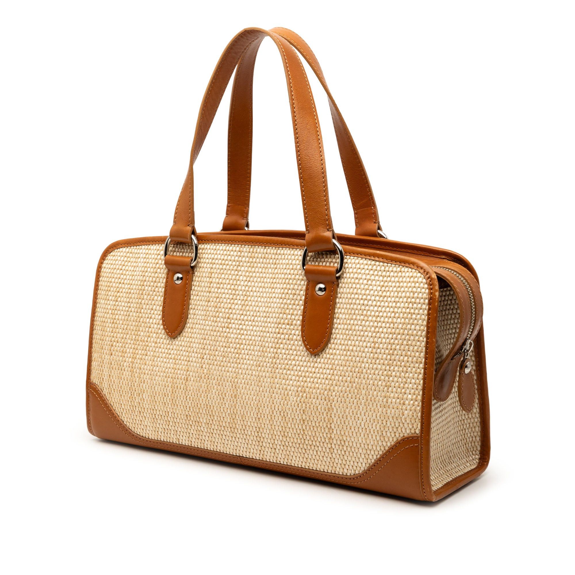 Burberry Straw and Leather Handbag Size ONE SIZE - 2 Thumbnail