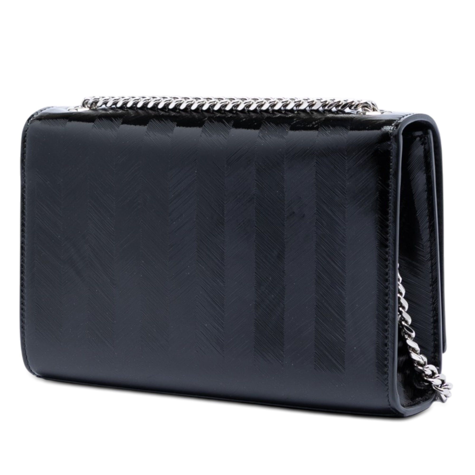 Saint Laurent Paris Medium Chevron Patent Monogram Kate Tassel Crossbody Size ONE SIZE - 2 Thumbnail