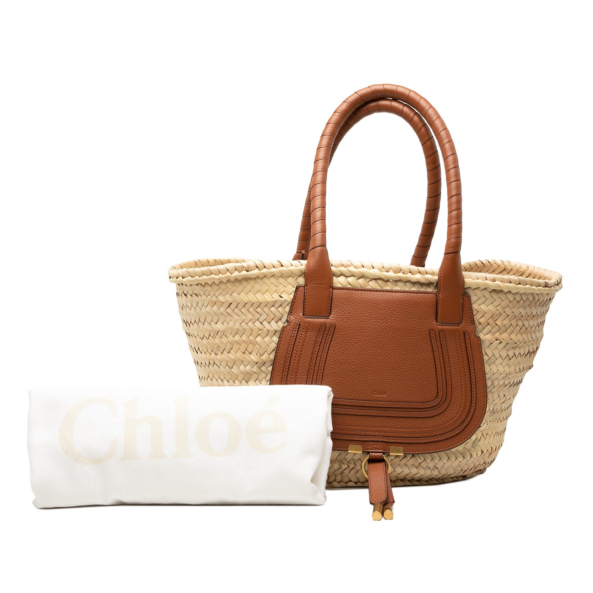 Chloe Medium Raffia Marcie Basket Tote Size ONE SIZE - 7 Thumbnail