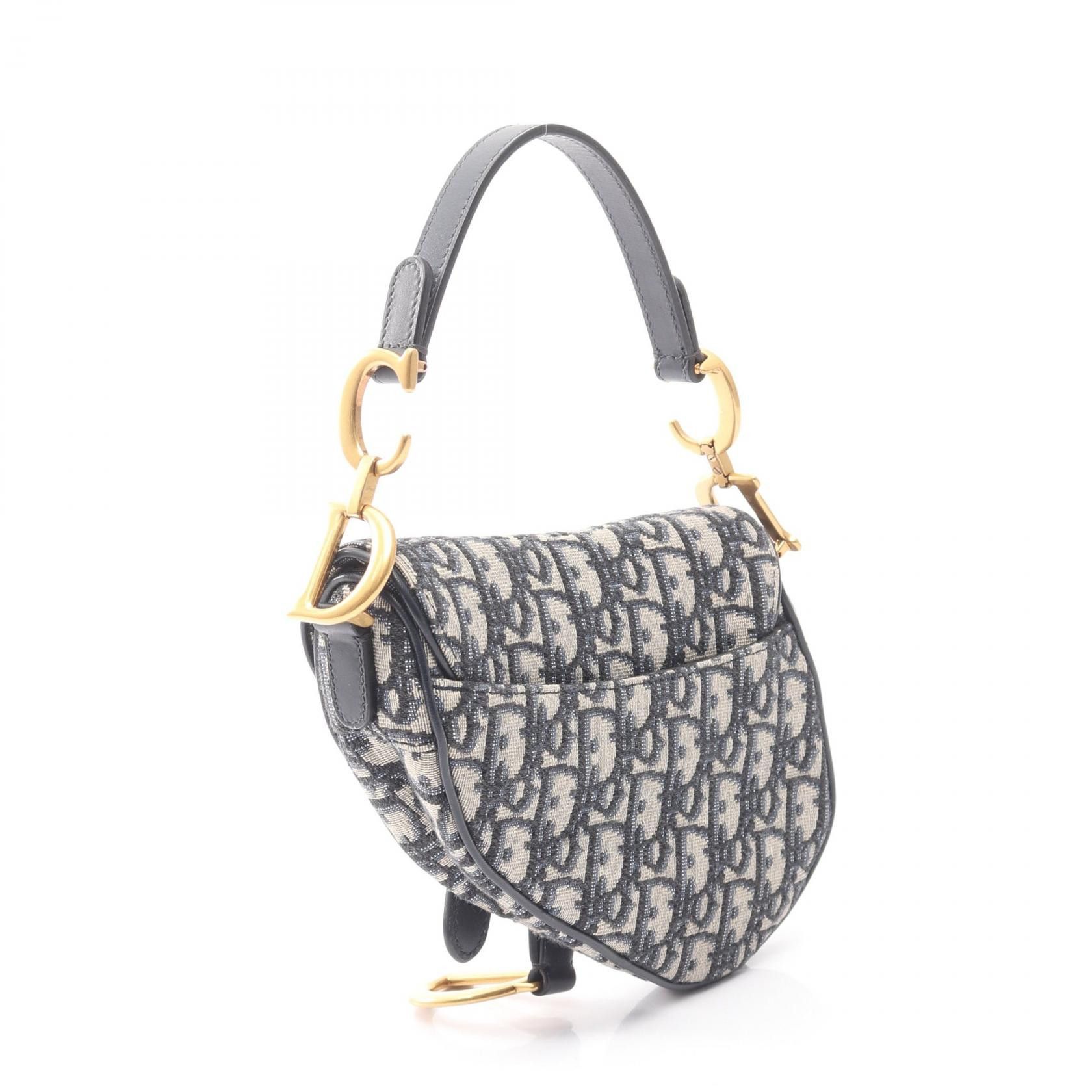 Dior Dior Dior Saddle Bag Oblique Jacquard Canvas Leather Handbag Leather Handbag DUTY FREE for USA Size ONE SIZE - 3 Thumbnail