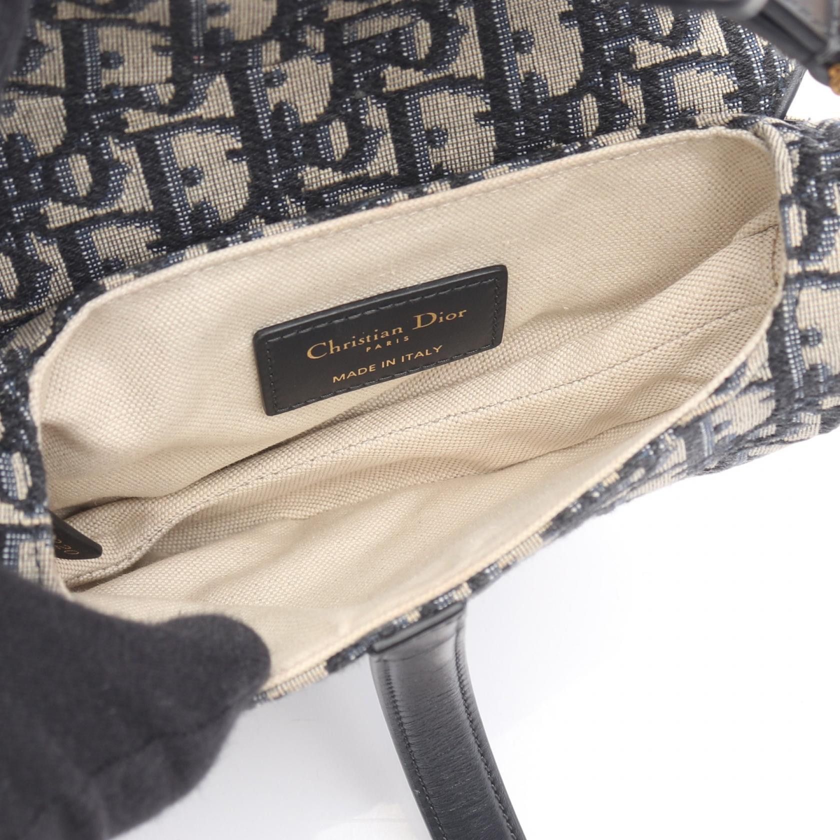 Dior Dior Dior Saddle Bag Oblique Jacquard Canvas Leather Handbag Leather Handbag DUTY FREE for USA Size ONE SIZE - 4 Thumbnail