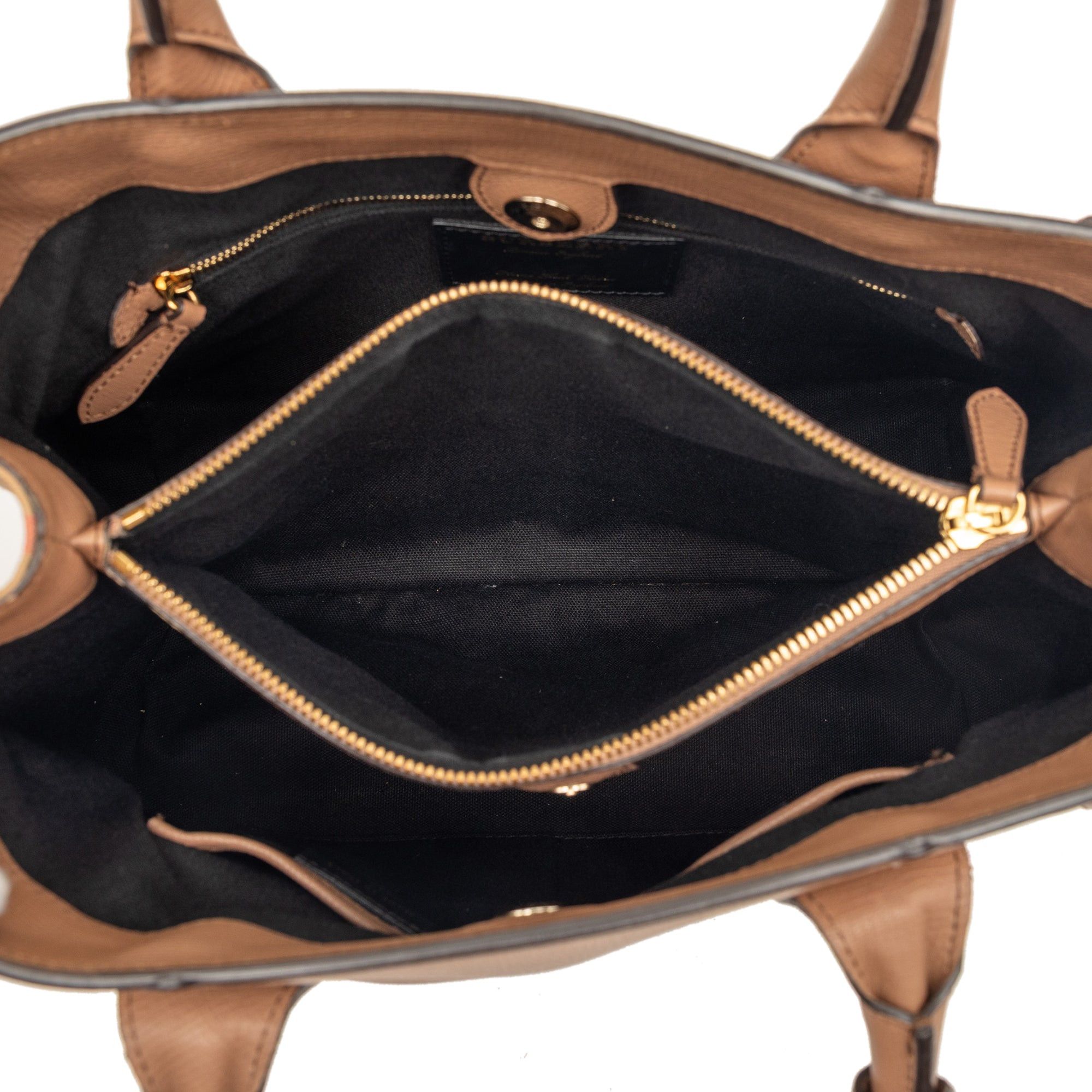 Burberry Medium Leather and House Check Banner Satchel Size ONE SIZE - 4 Thumbnail