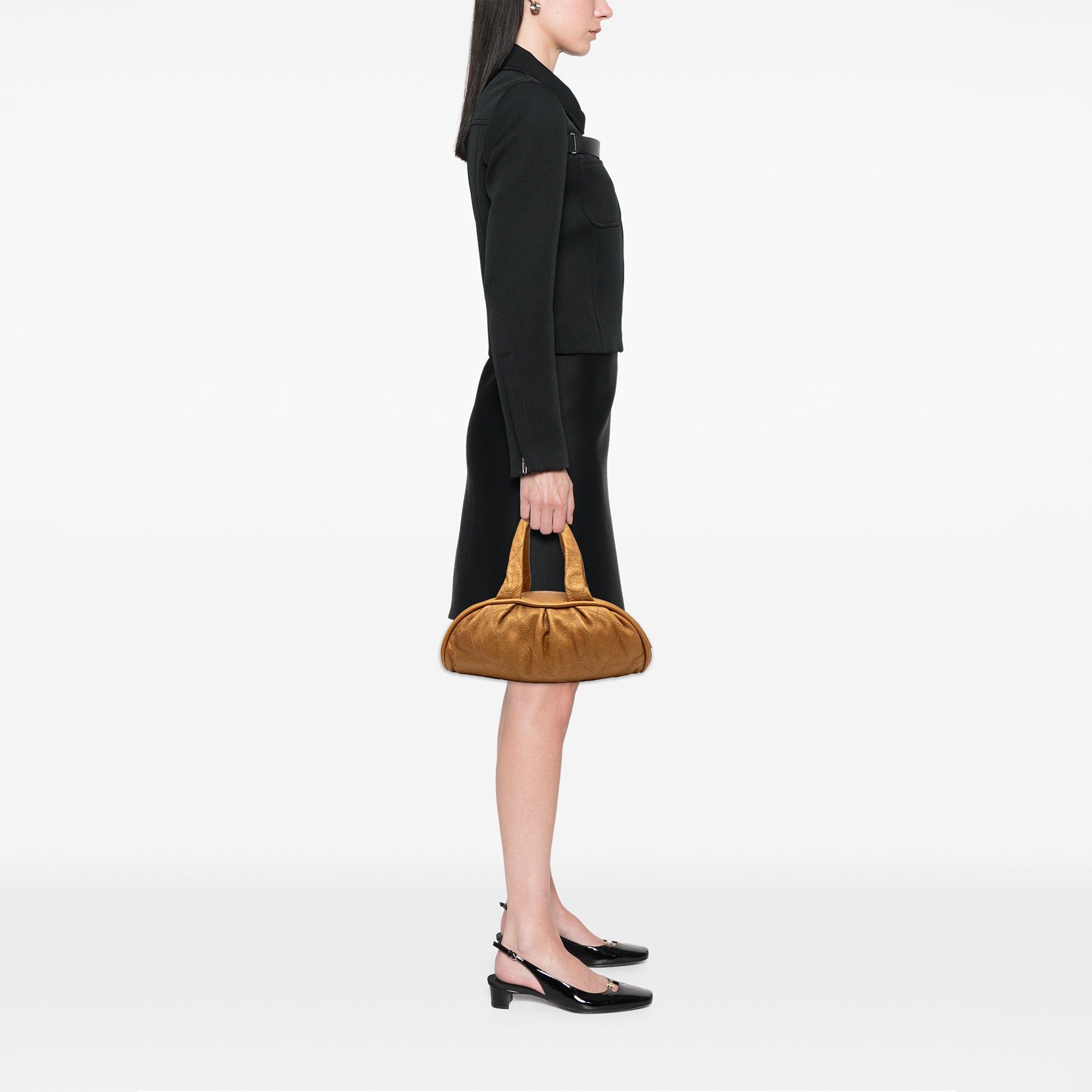 Chanel Small Quilted Metallic Calfskin Le Marais Bowler Bag Size ONE SIZE - 7 Thumbnail