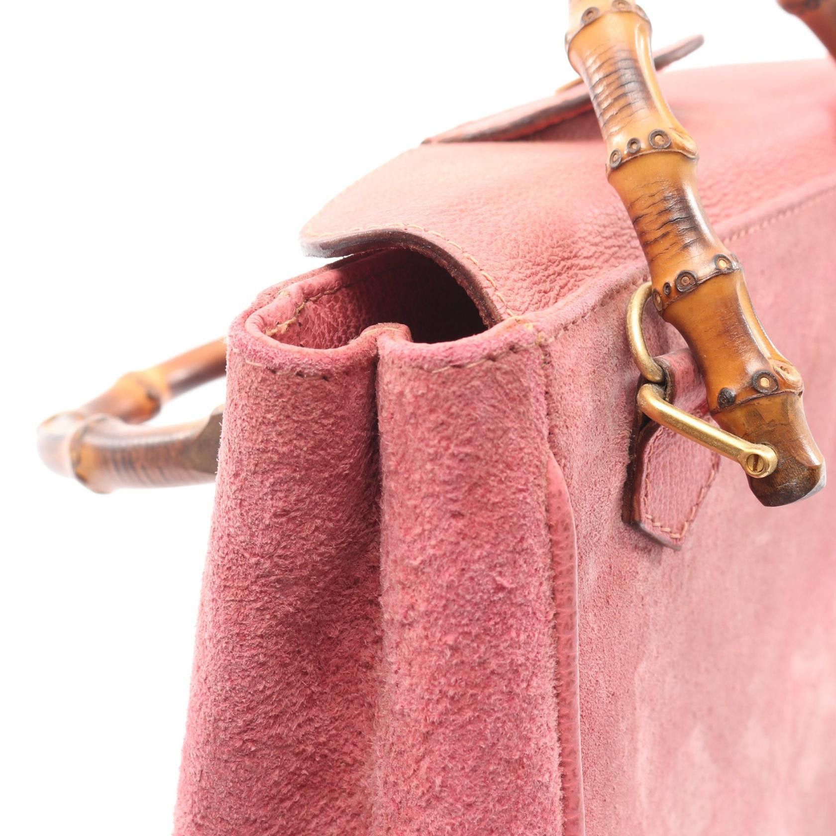 Gucci Gucci Gucci Bamboo Suede Leather Handbag Leather Handbag 0001230316 DUTY FREE for USA Size ONE SIZE - 7 Thumbnail