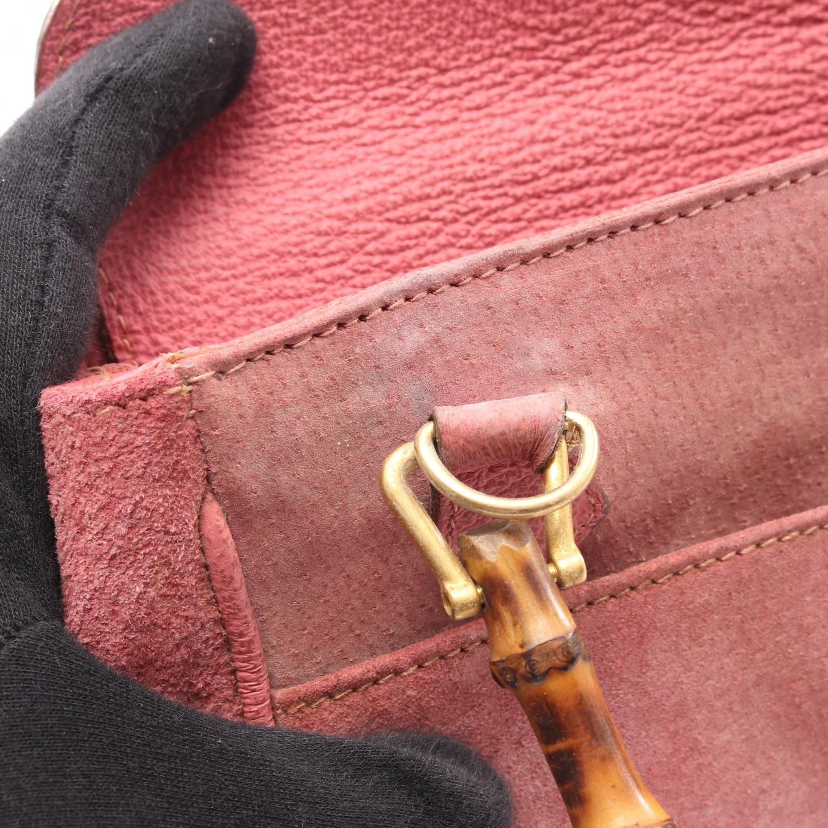 Gucci Gucci Gucci Bamboo Suede Leather Handbag Leather Handbag 0001230316 DUTY FREE for USA Size ONE SIZE - 9 Thumbnail