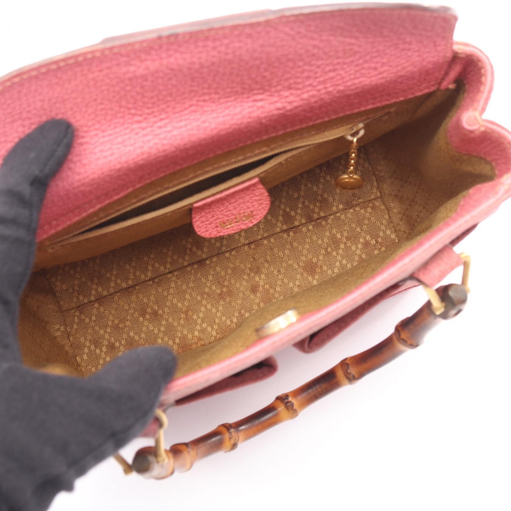 Gucci Gucci Gucci Bamboo Suede Leather Handbag Leather Handbag 0001230316 DUTY FREE for USA Size ONE SIZE - 3 Thumbnail