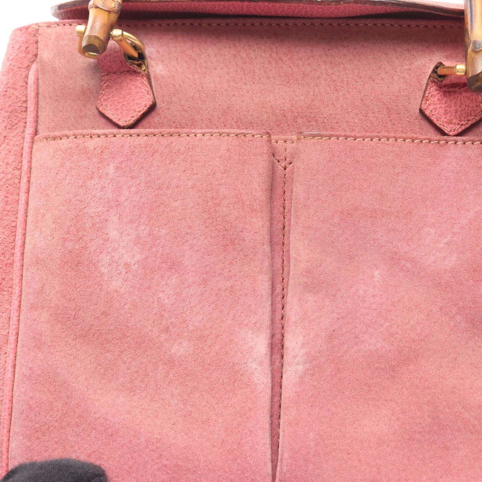 Gucci Gucci Gucci Bamboo Suede Leather Handbag Leather Handbag 0001230316 DUTY FREE for USA Size ONE SIZE - 8 Thumbnail