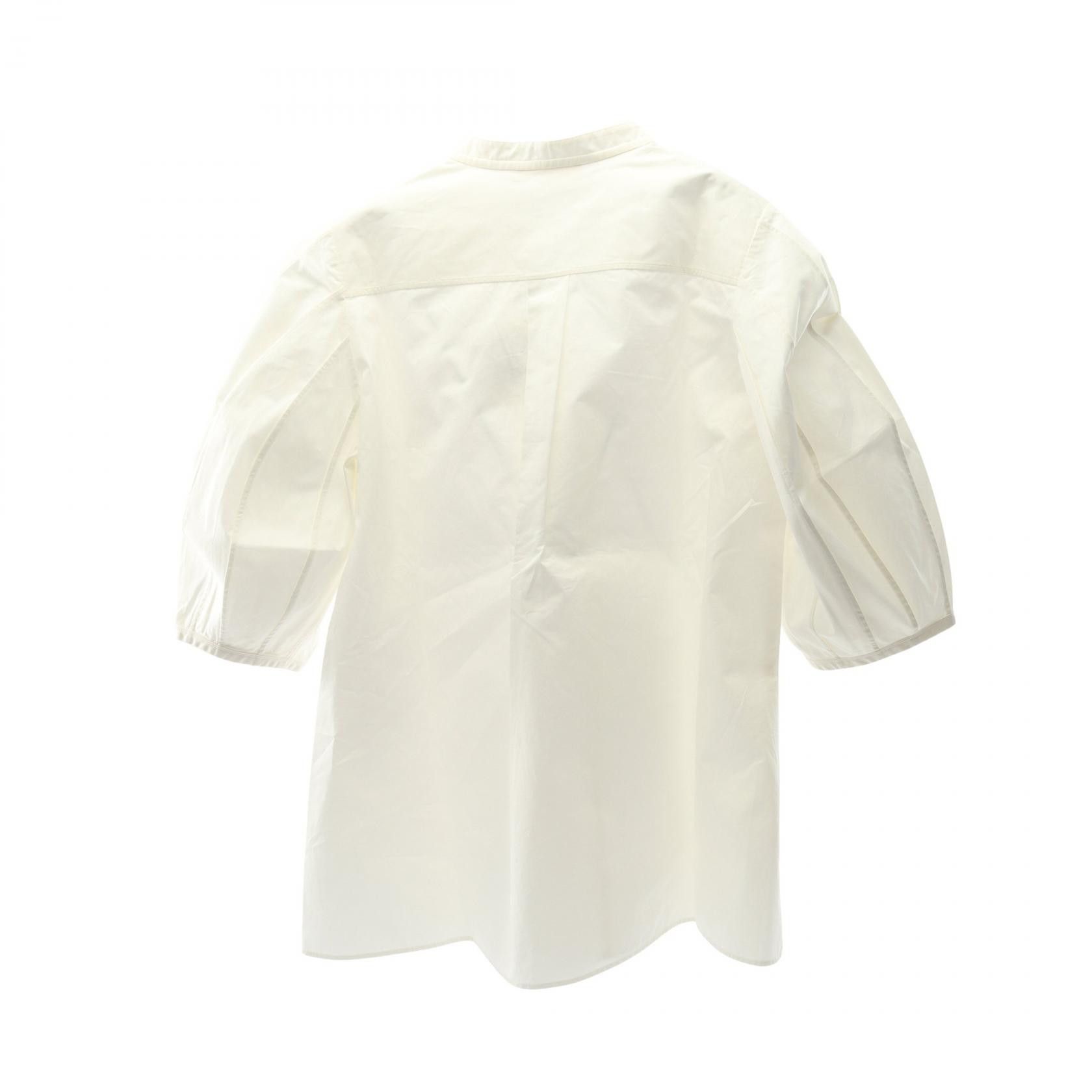 Chloe Chloe Chloe Tie Neck Organic Cotton Poplin Blouse Textile Tops CHC24SHT1814124U38 DUTY FREE for USA Size ONE SIZE - 2 Thumbnail