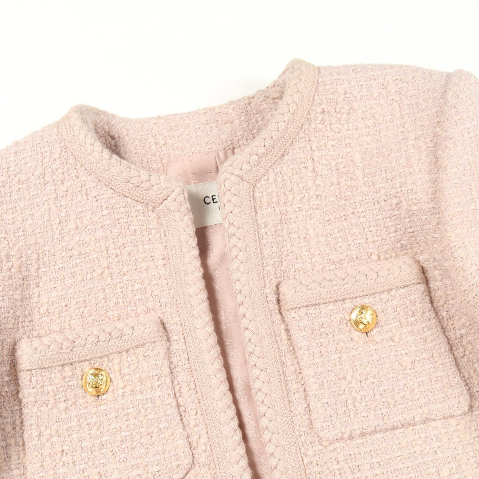 Celine Celine CELINE Wool Collarless Jacket Outerwear Textile Outerwear DUTY FREE for USA Size ONE SIZE - 5 Thumbnail