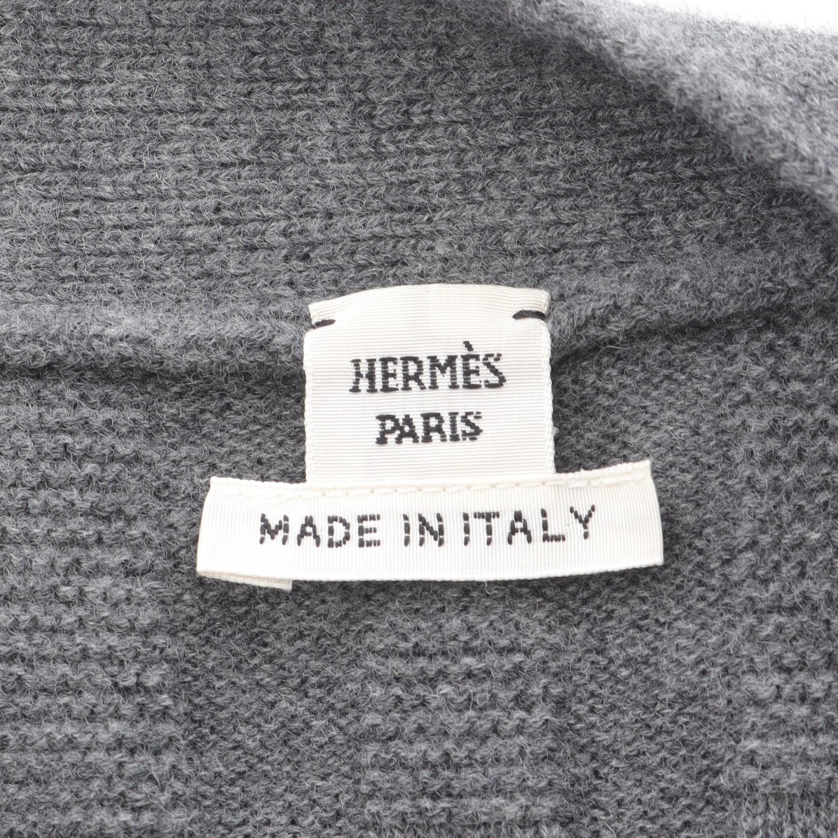 Hermes Hermes Hermes H Pattern Wool Cardigan Textile Tops DUTY FREE for USA Size ONE SIZE - 3 Thumbnail