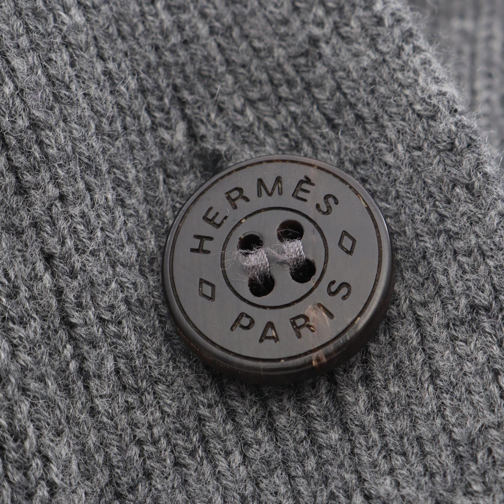 Hermes Hermes Hermes H Pattern Wool Cardigan Textile Tops DUTY FREE for USA Size ONE SIZE - 6 Thumbnail