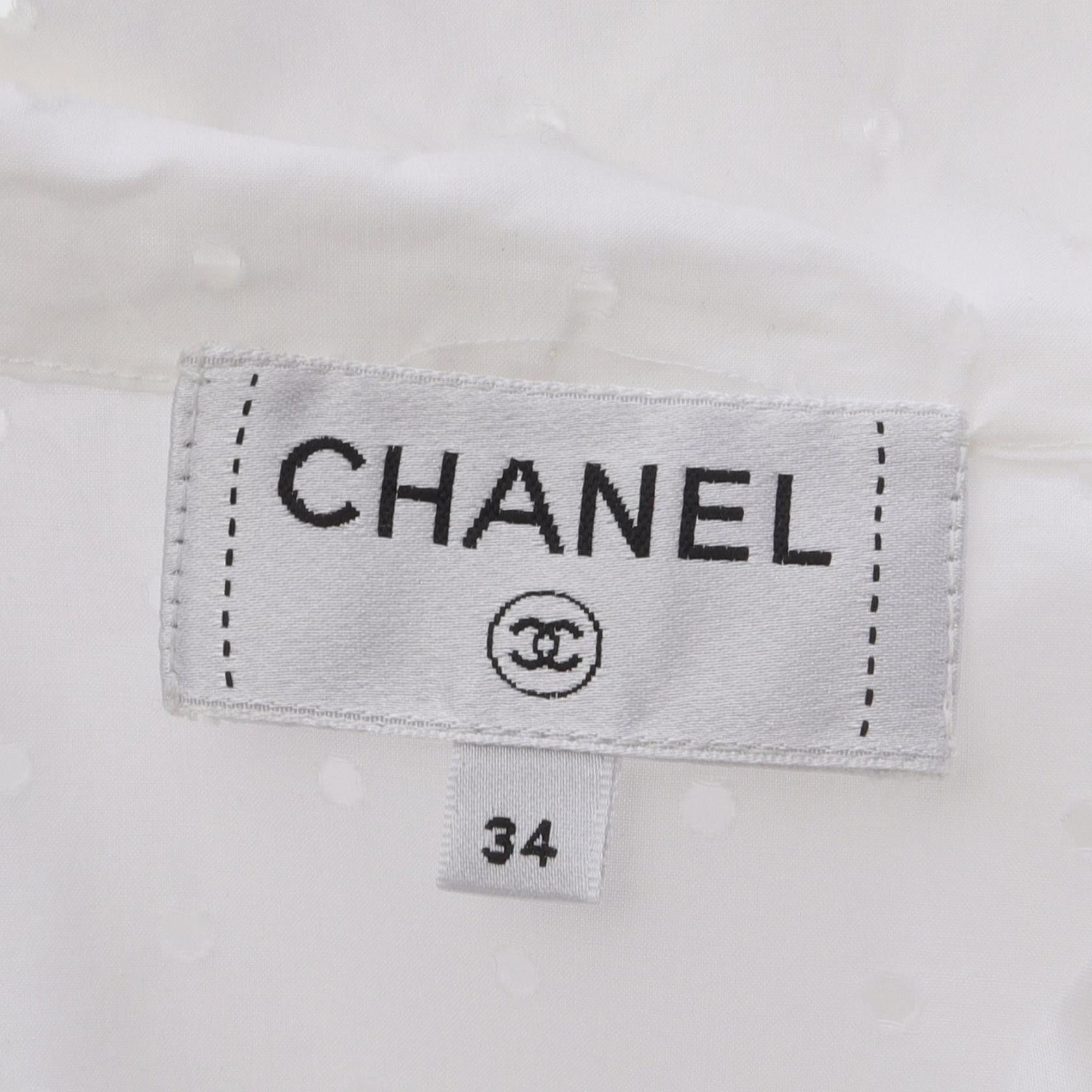 Chanel Chanel Chanel Coco Mark Button Cotton Blouse Textile Tops P74911V37796 DUTY FREE for USA Size ONE SIZE - 3 Thumbnail
