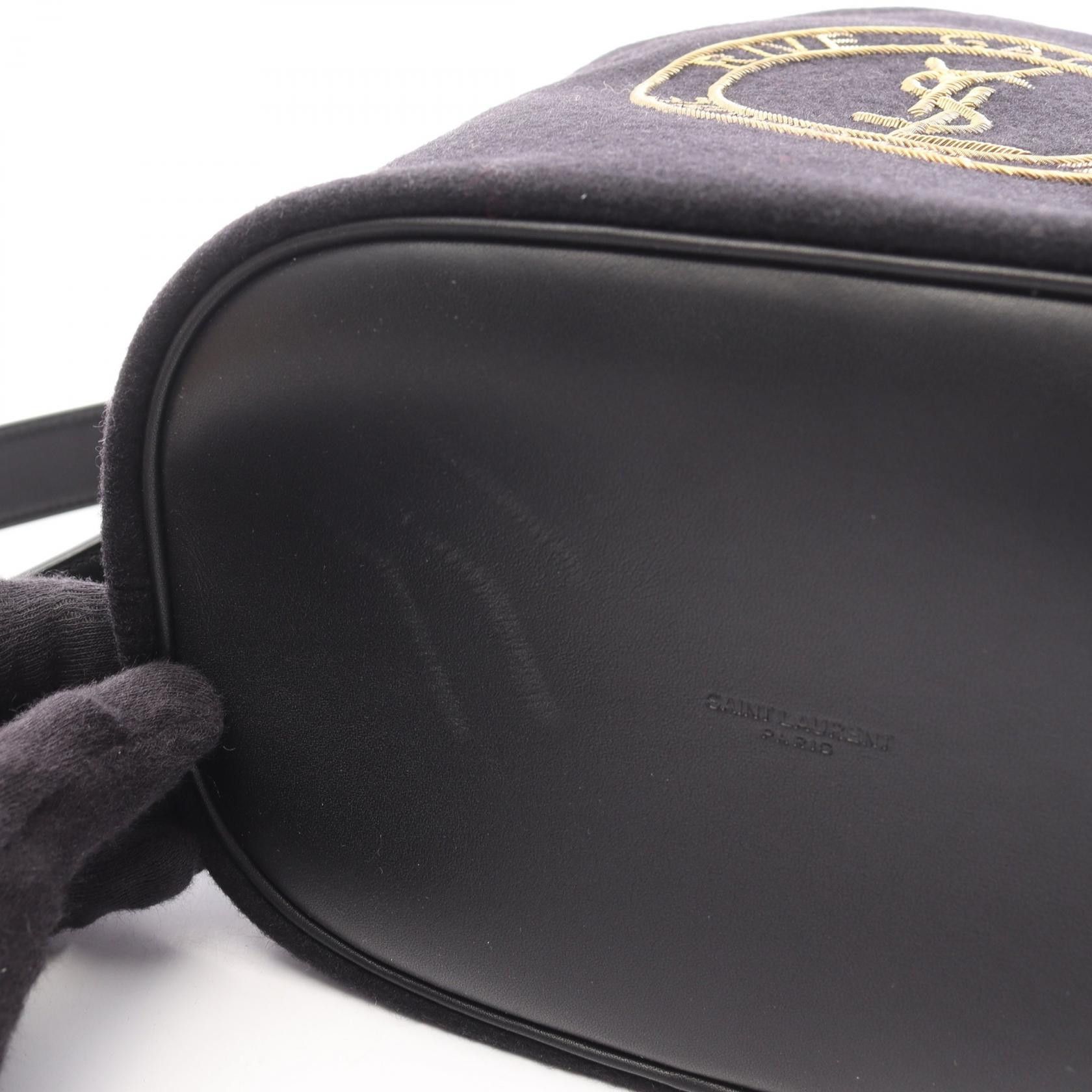 Yves Saint Laurent Yves Saint Laurent Saint Laurent Paris Rive Gauche Wool Leather Bucket Bag Textile Shoulder Bag DUTY FREE for USA Size ONE SIZE - 5 Thumbnail