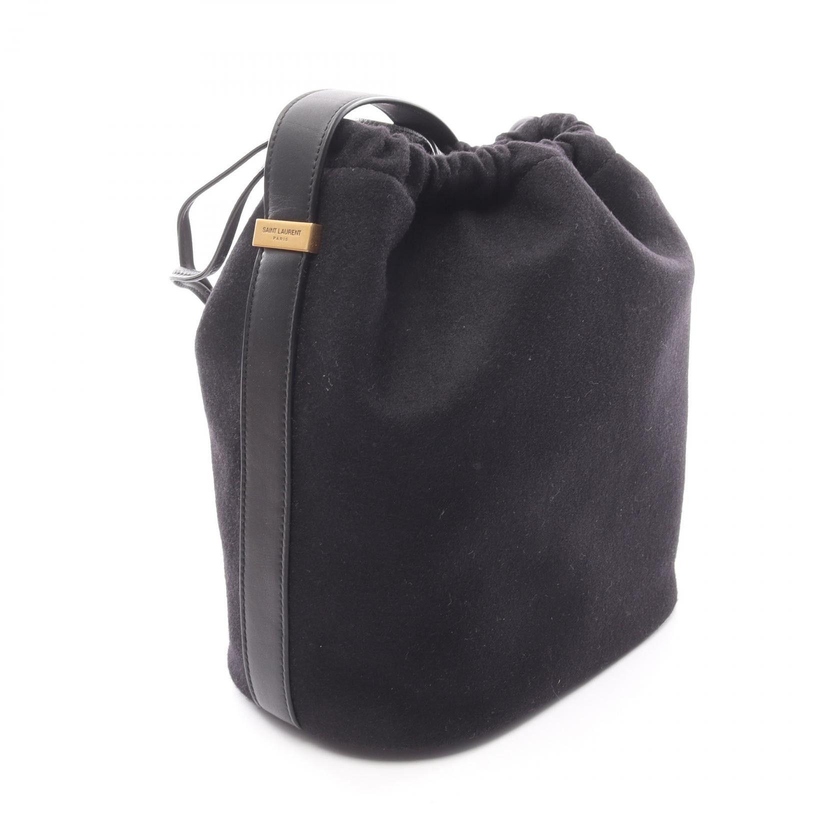 Yves Saint Laurent Yves Saint Laurent Saint Laurent Paris Rive Gauche Wool Leather Bucket Bag Textile Shoulder Bag DUTY FREE for USA Size ONE SIZE - 2 Thumbnail