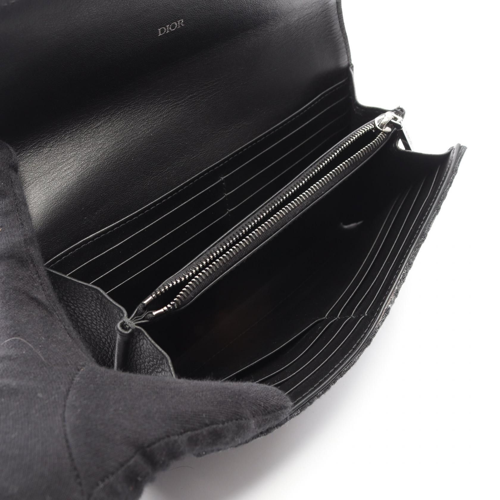 Dior Dior Dior Oblique Jacquard long bifold wallet Textile Long Wallet DUTY FREE for USA Size ONE SIZE - 3 Thumbnail