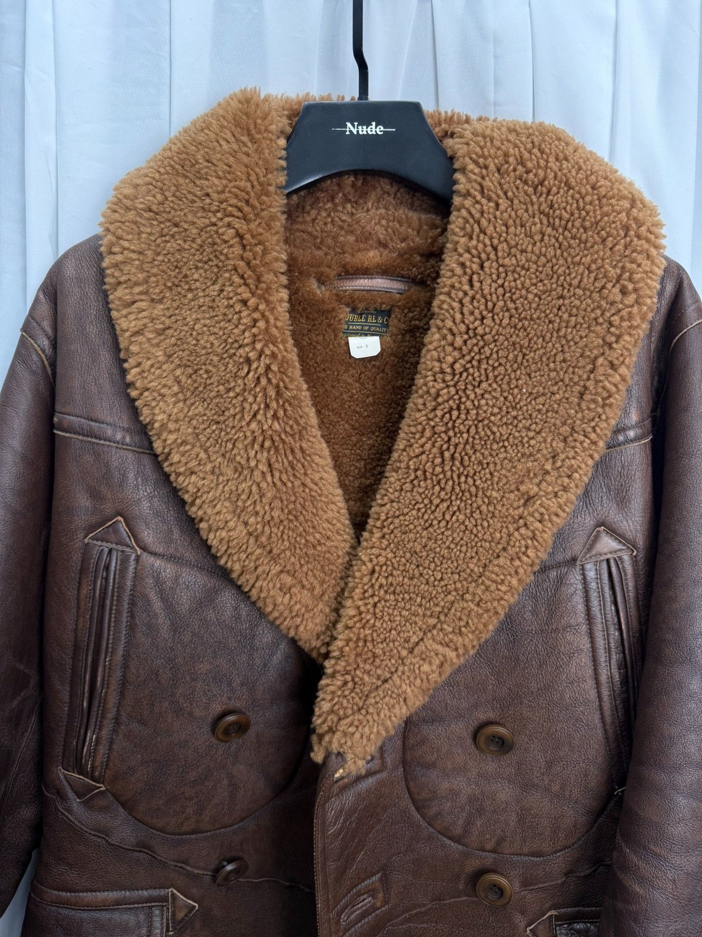 RRL Ralph Lauren DOUBLE RL Shearling Farmer Coat Size US M / EU 48-50 / 2 - 4 Thumbnail