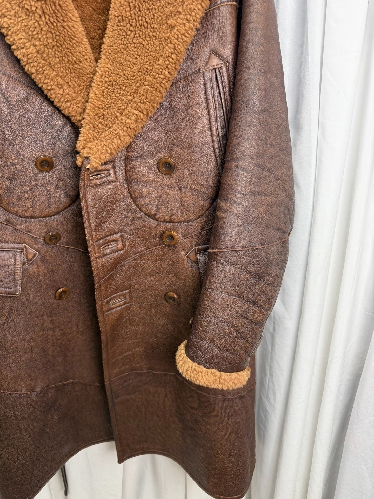RRL Ralph Lauren DOUBLE RL Shearling Farmer Coat Size US M / EU 48-50 / 2 - 3 Thumbnail