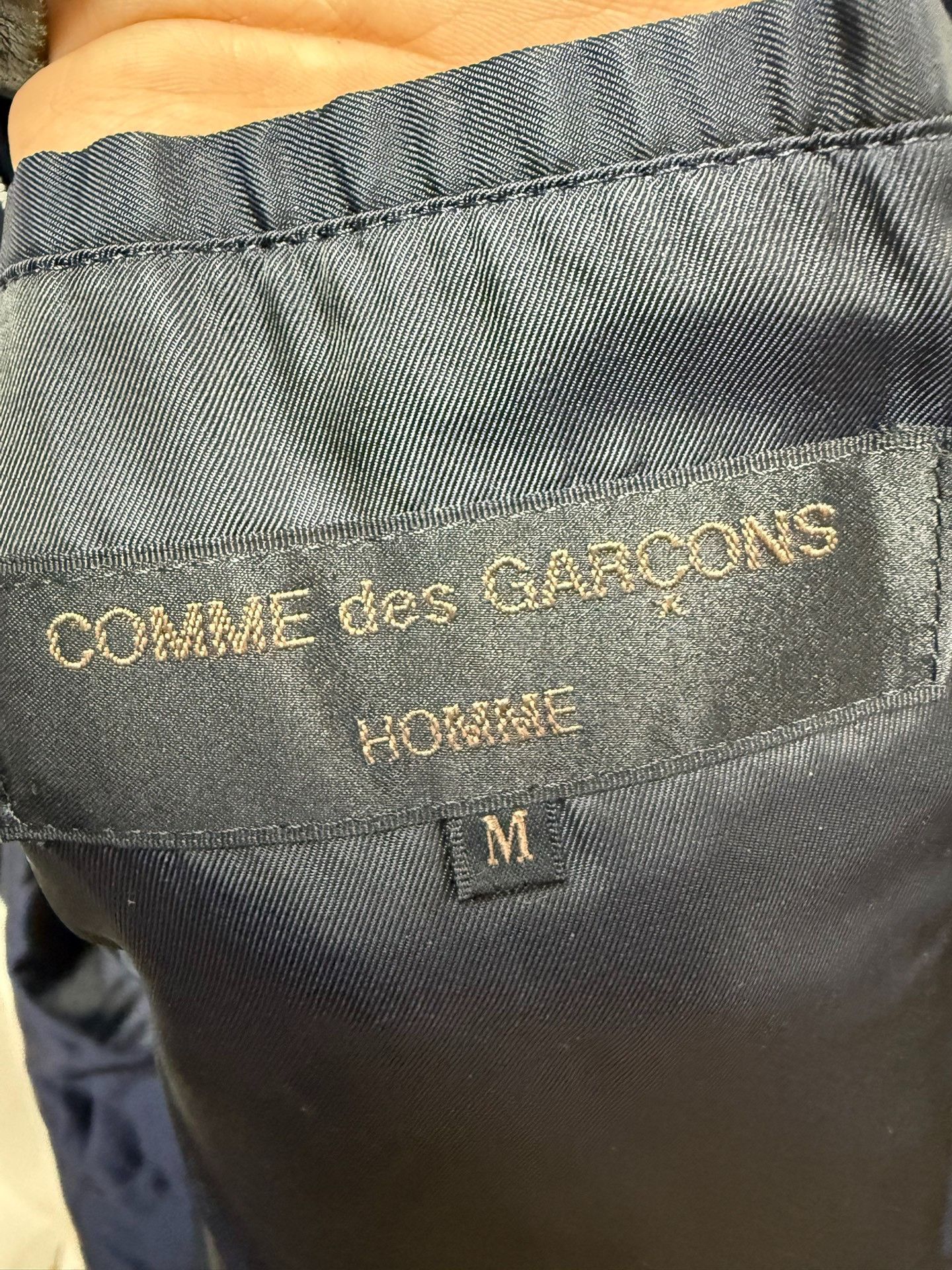 Comme des Garcons Comme des Garçons Homme 1991AW Leather Collar Wool Coat Size US M / EU 48-50 / 2 - 8 Thumbnail