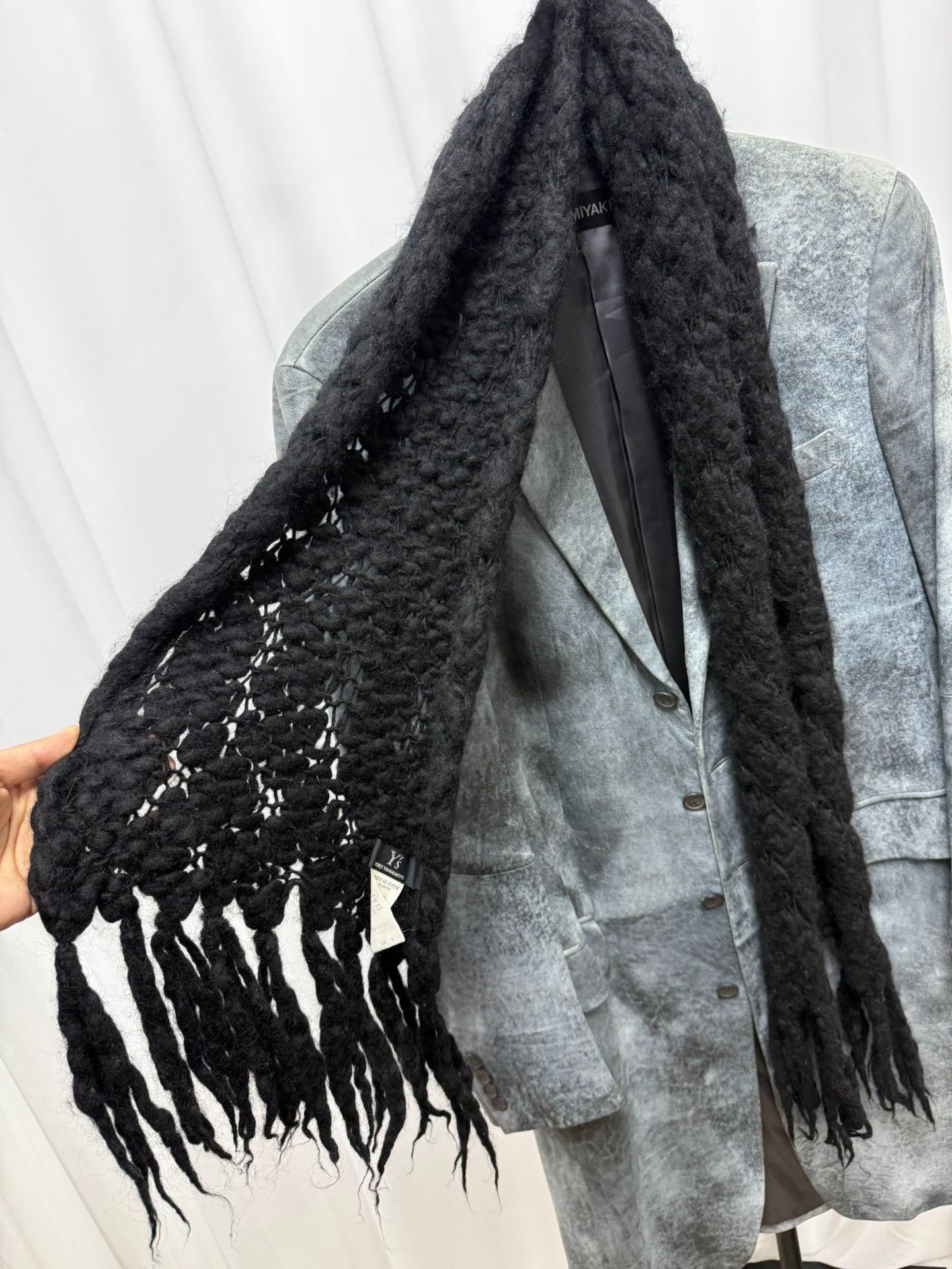 Yohji Yamamoto Yohji Yamamoto Wool Thick-Knit Scarf Size ONE SIZE - 4 Thumbnail