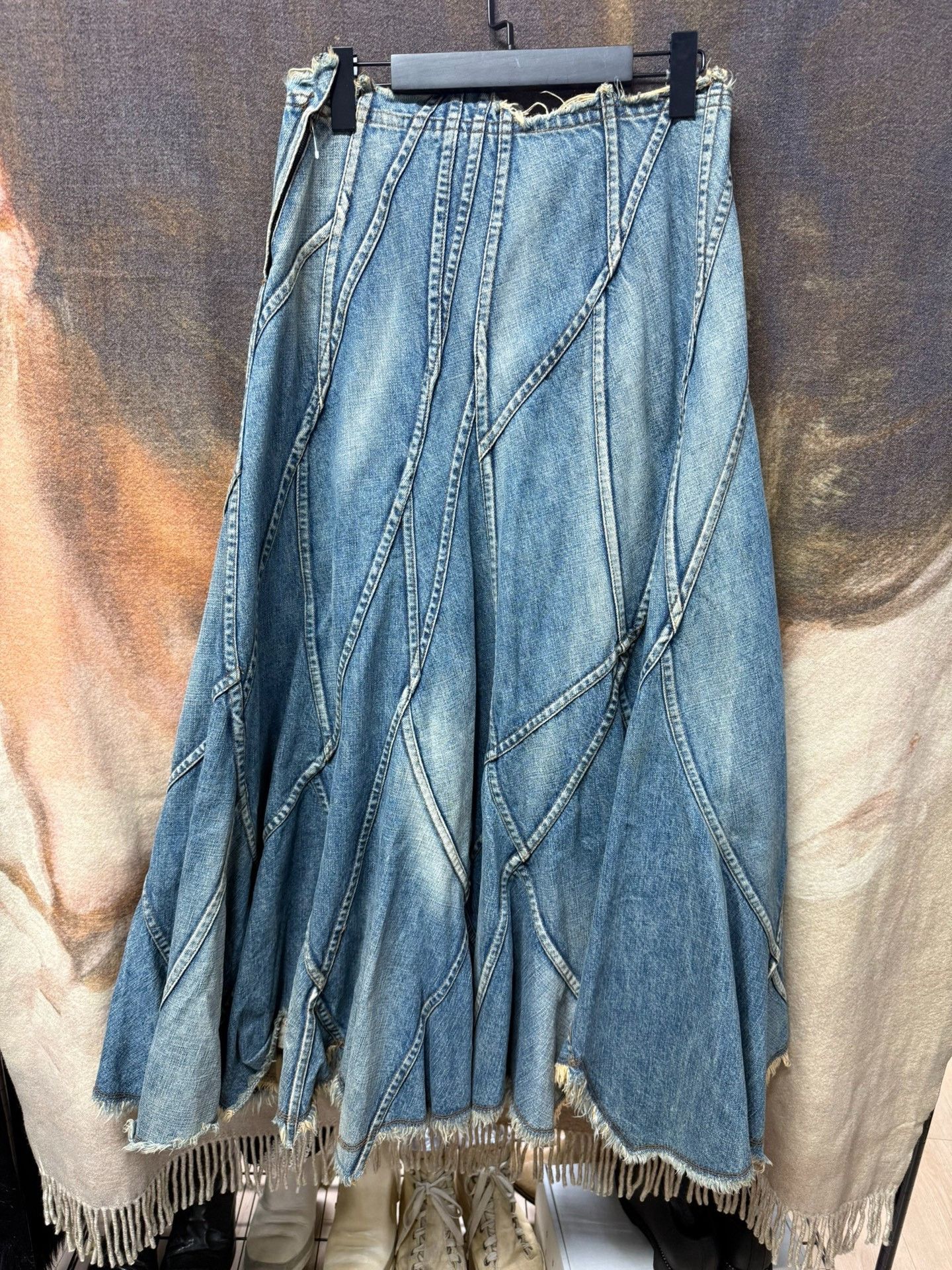 Junya Watanabe Junya Watanabe Washed Patchwork Maxi Skirt Size 30" / US 8 / IT 44 - 6 Thumbnail