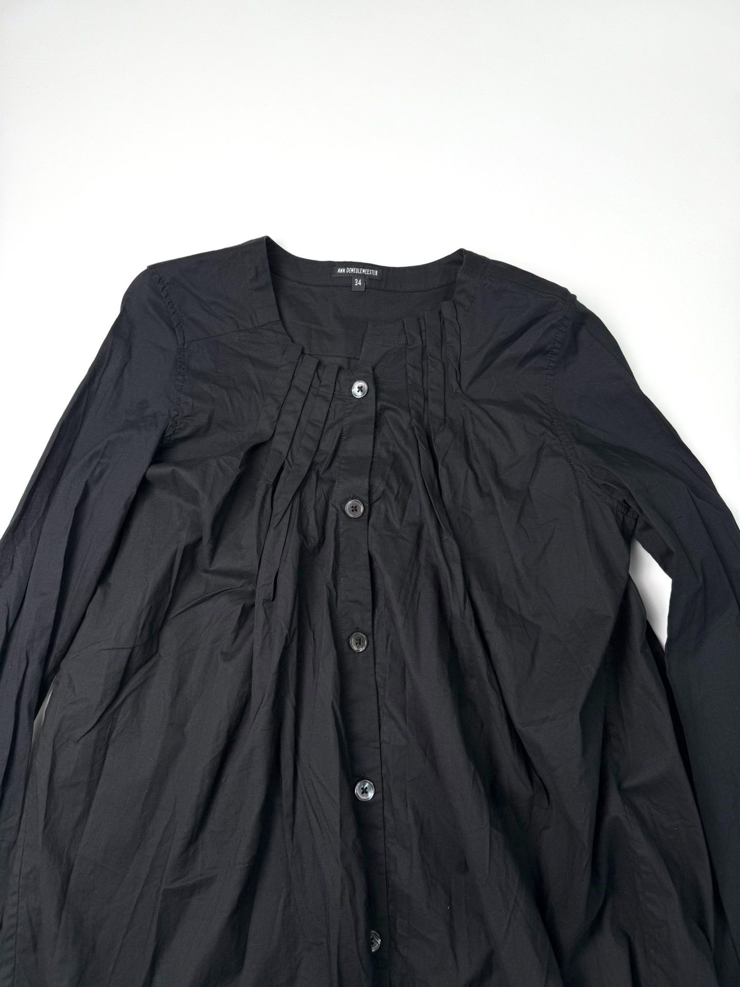 Ann Demeulemeester Ann Demeulemeester Black Pleated Shirt Dress Size XXS / US 00 / IT 34 - 2 Thumbnail